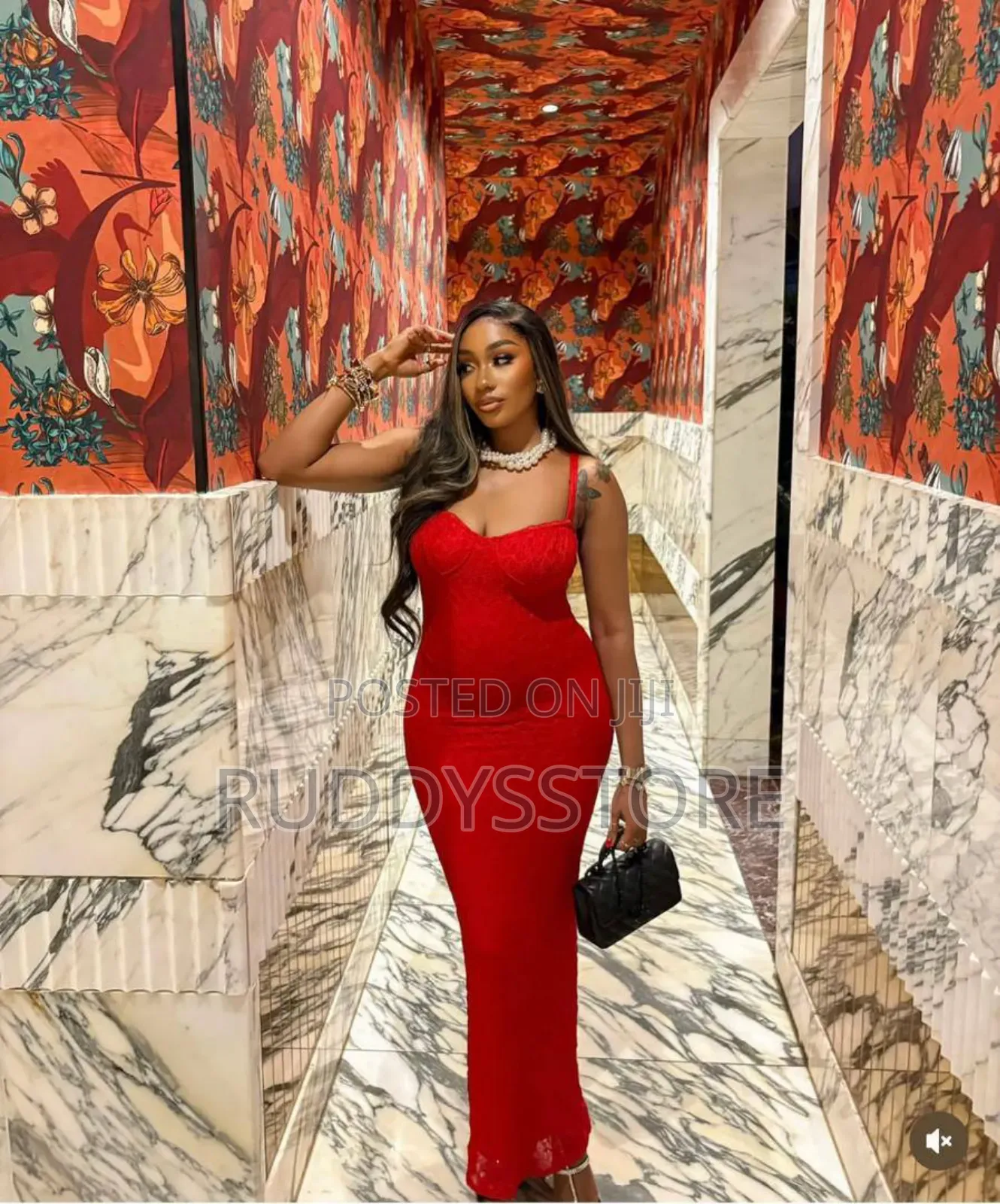 Elegant Red Lace Bodycon Maxi Dress – Sleeveless Evening Gown