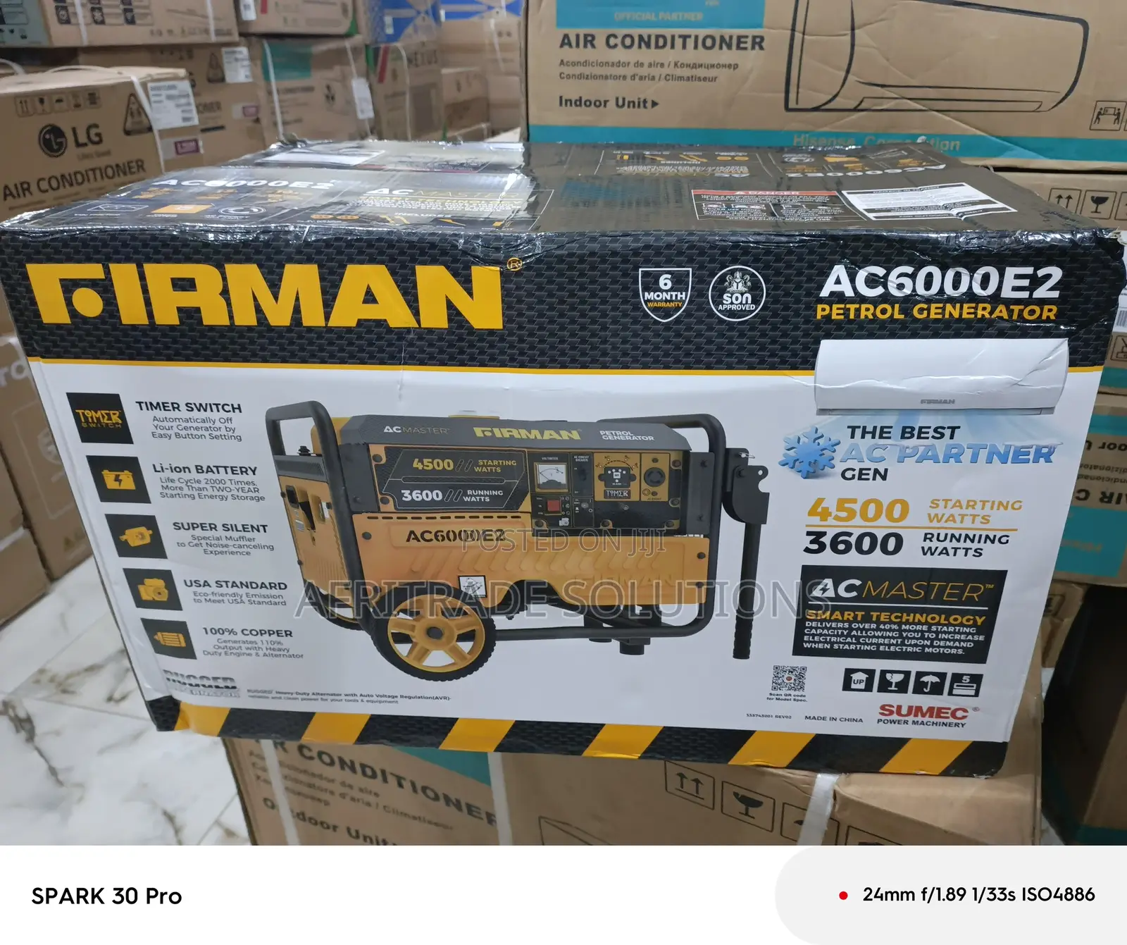 Firman Ac6000e2 Generator – 4.5kva Pure Copper Coil