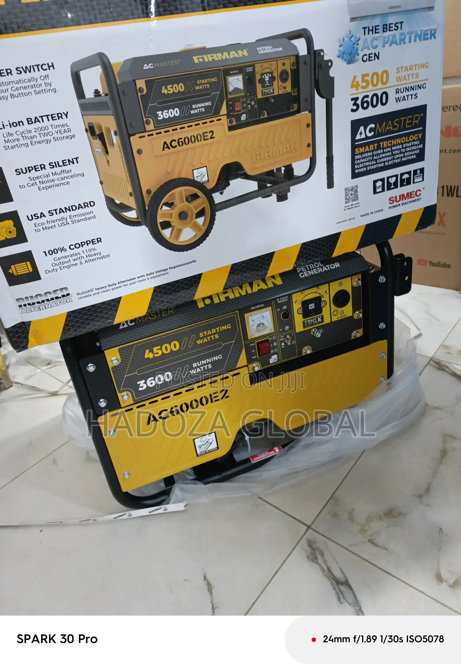 Firman Generator 3.5kva Key Start Model Ac6000e2