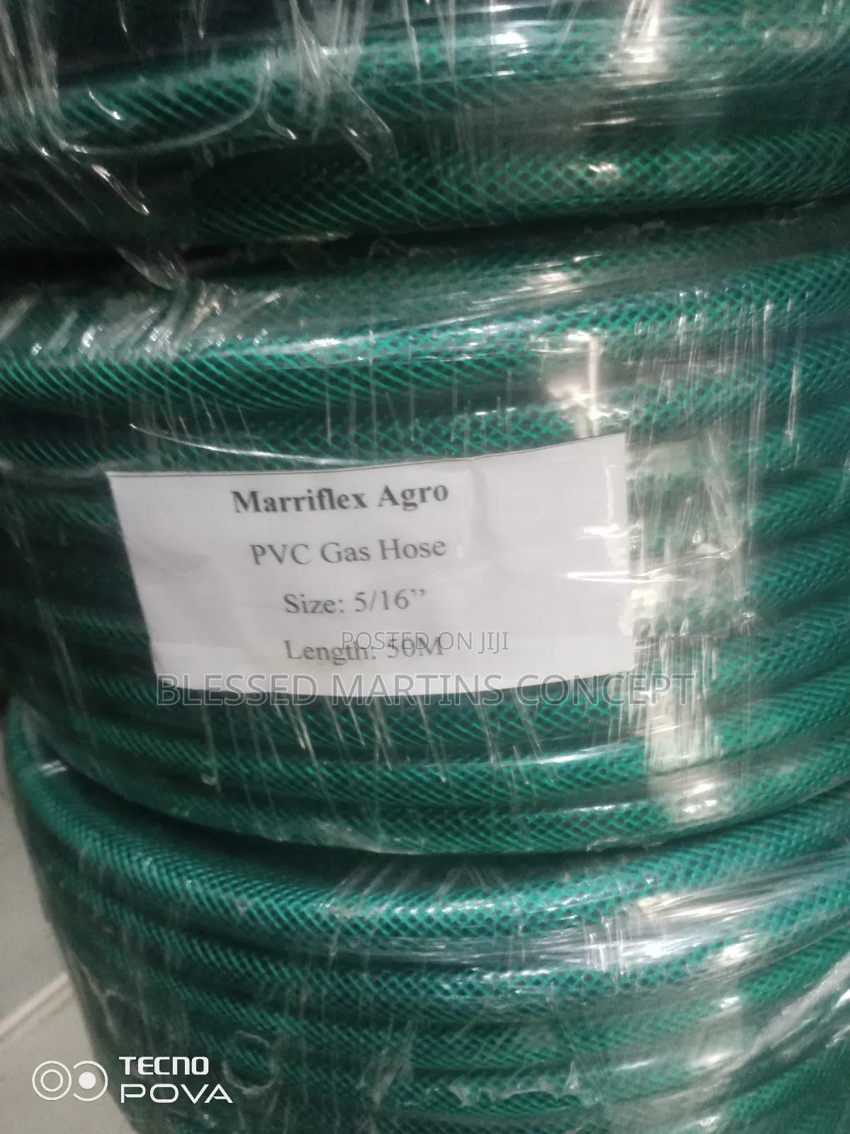 5/16" PVC Gas Hose. Length 50meters
