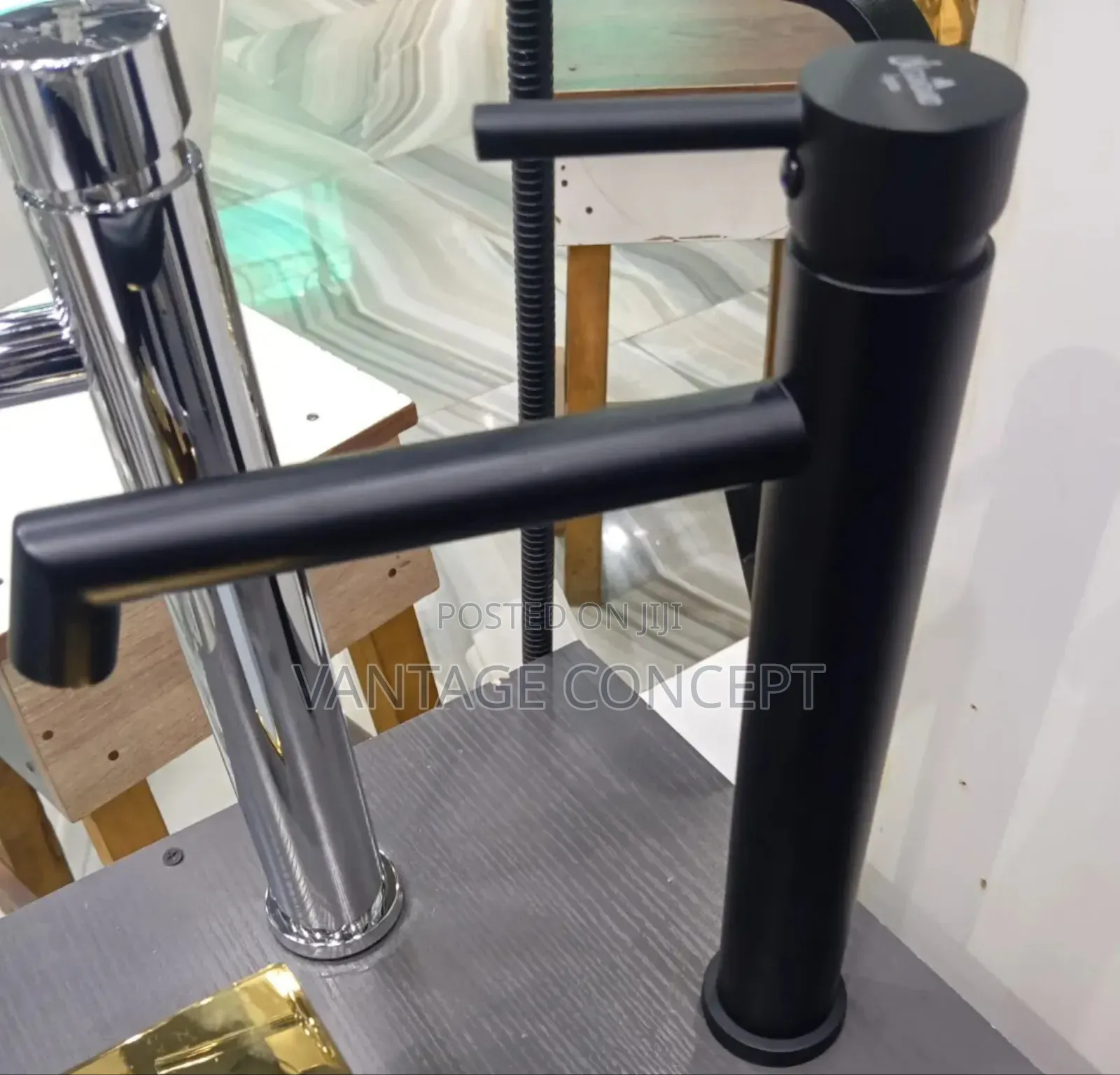Long Black Mixer Tap