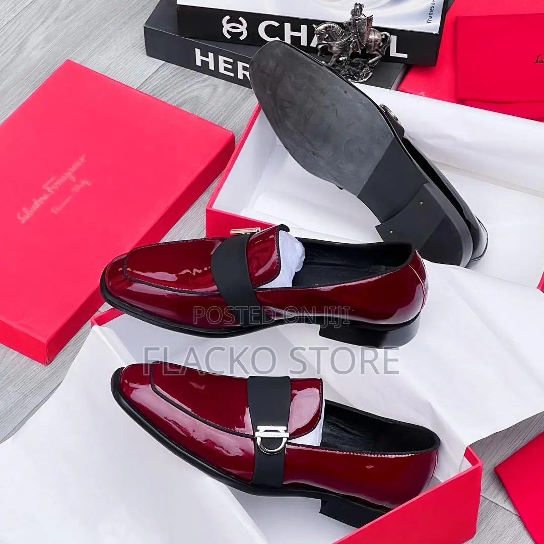 Original Salvatore Ferragamo Patent Leather Loafers Shoes