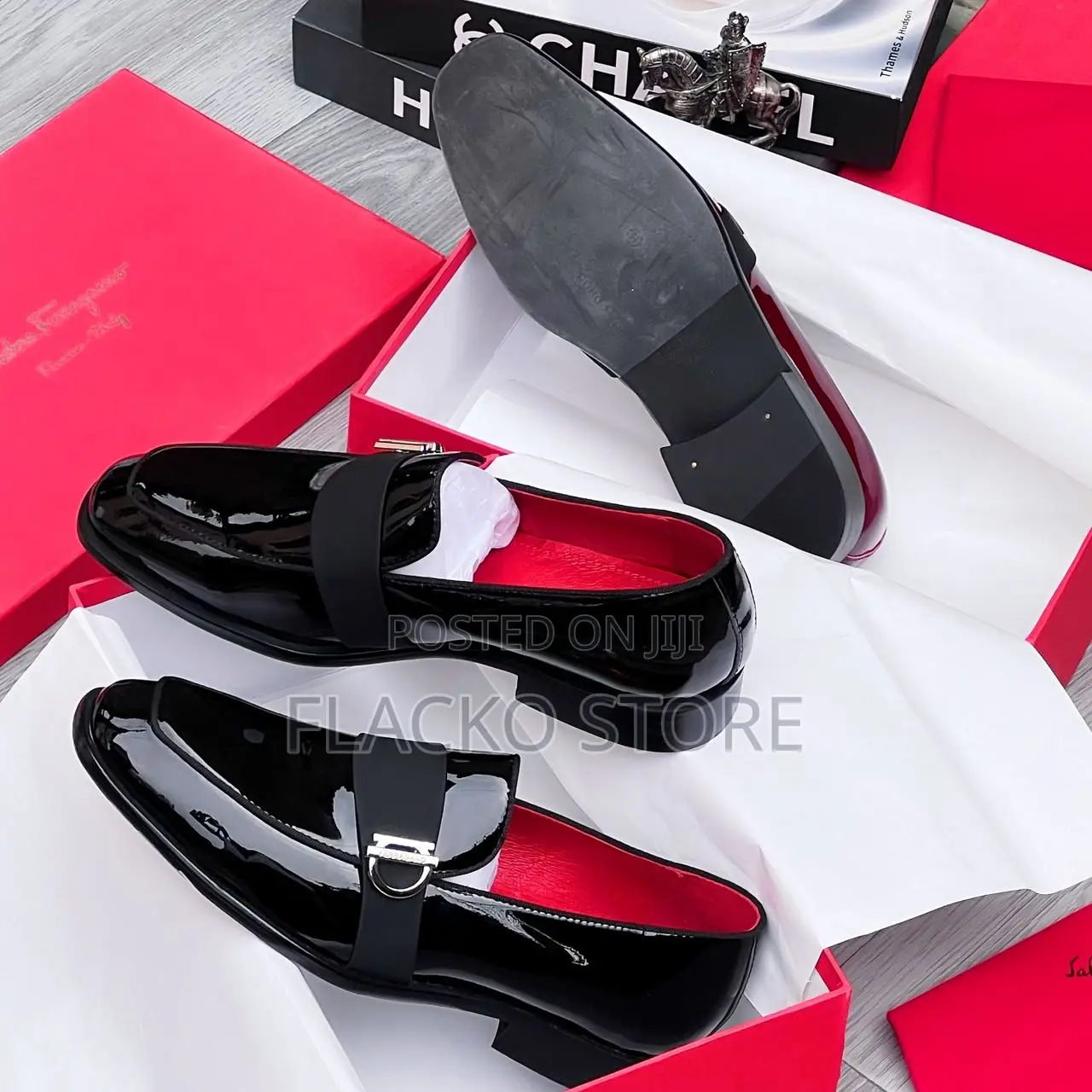 Original Salvatore Ferragamo Patent Leather Loafers Shoes
