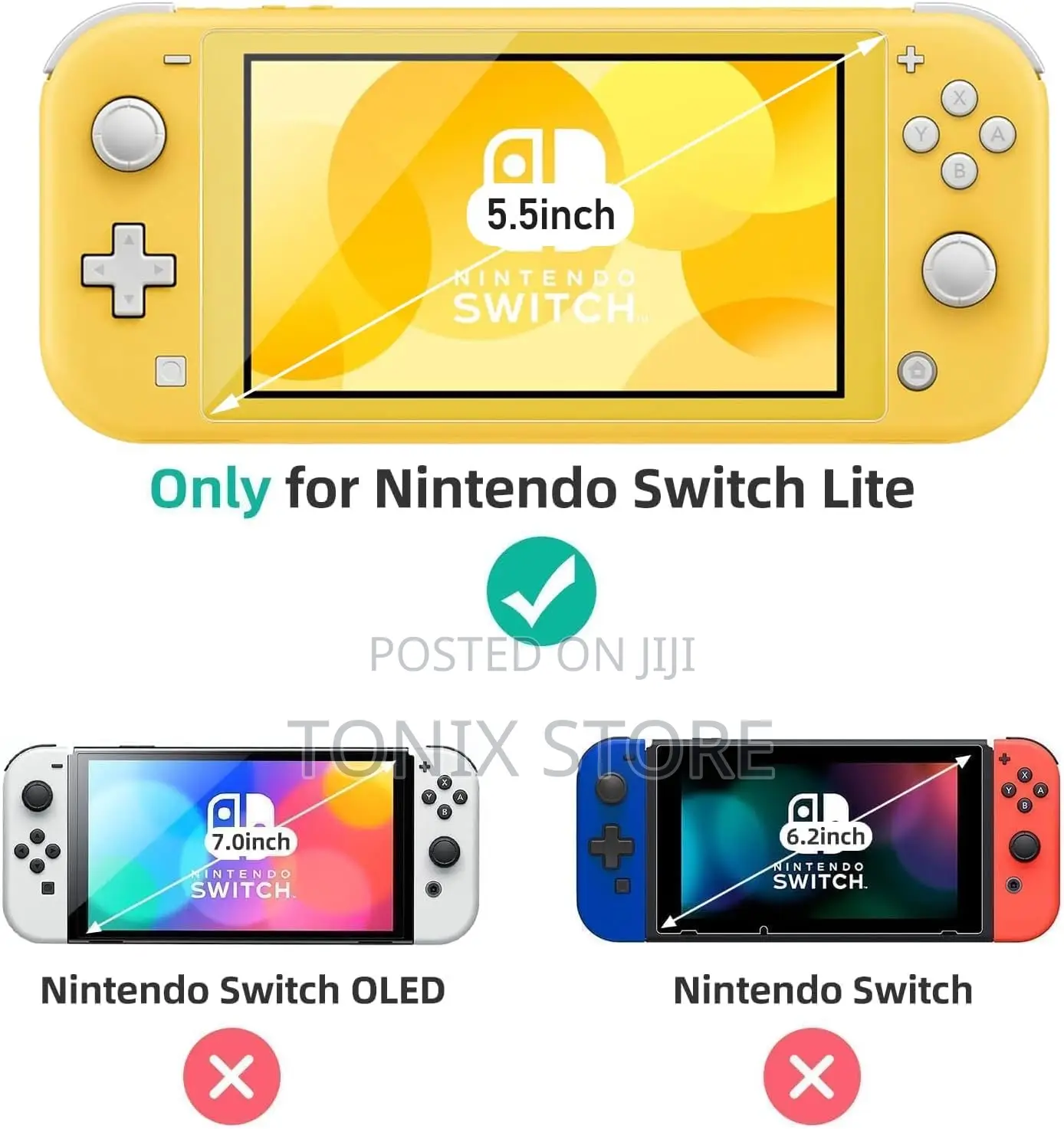 2-Piece Tempered Glass Screen Protector for Nintendo Switch Lite Hd