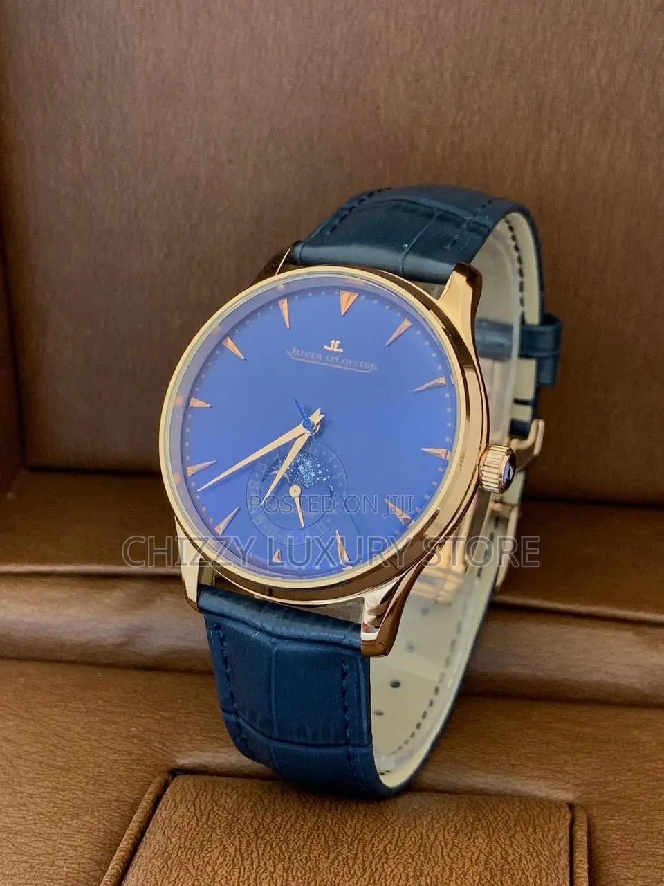 Jaeger Lecoultre Quality Luxury Men Genuine Leather Wristwatch