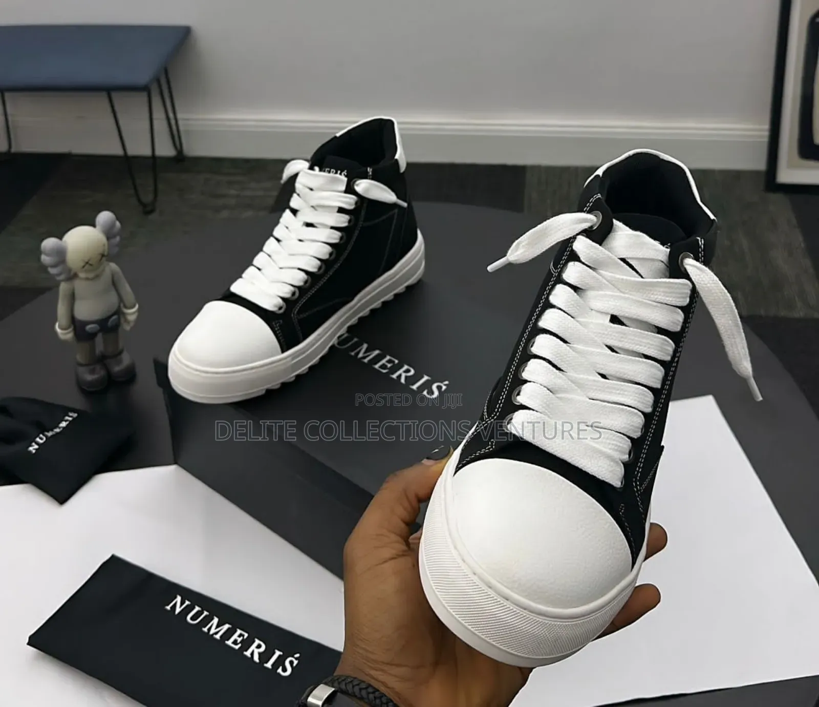 New Numeris Atelier Acrylic Black High-Top Sneakers