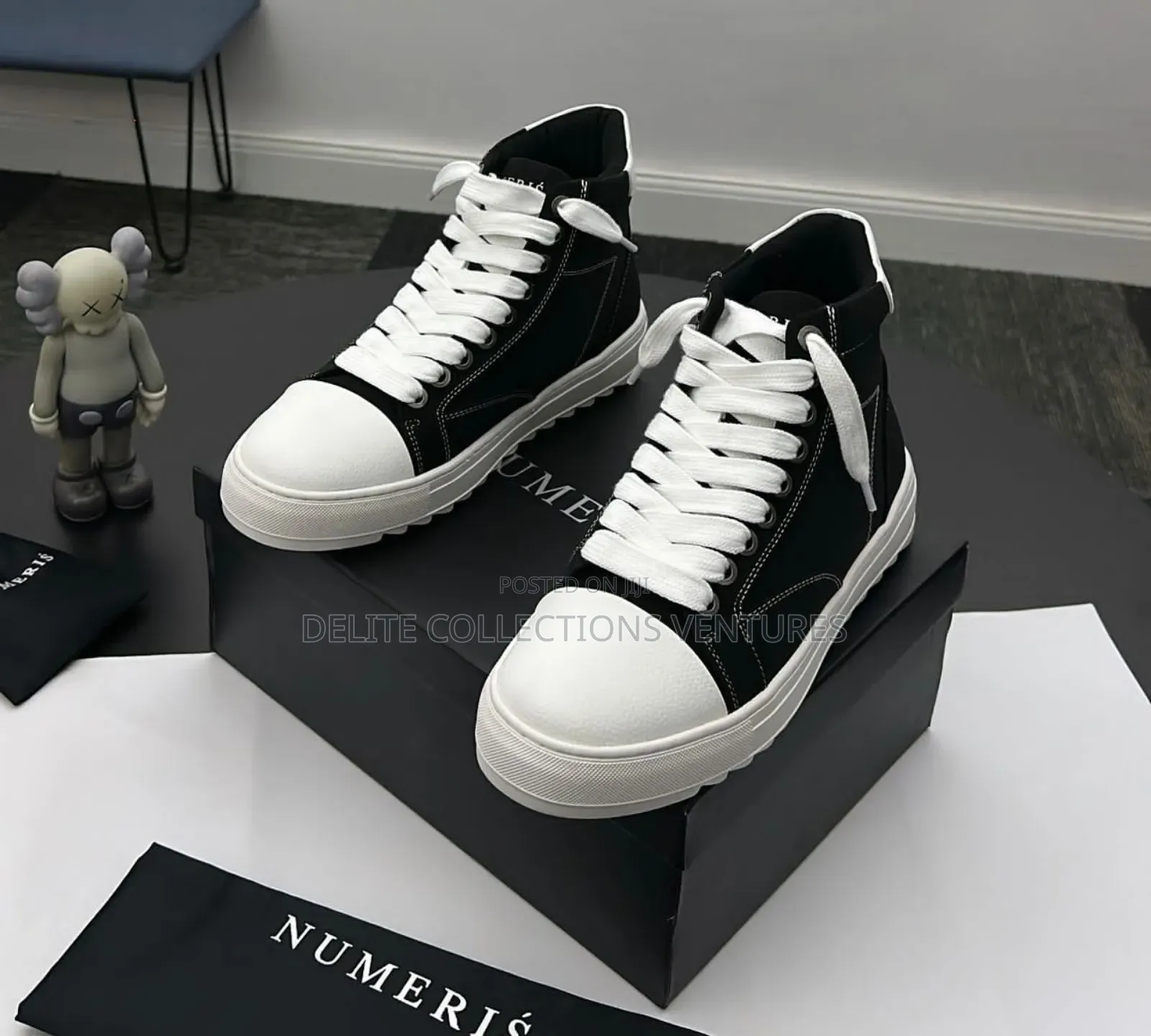 New Numeris Atelier Acrylic Black High-Top Sneakers
