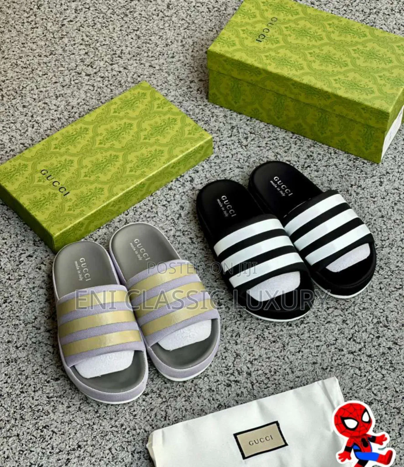 High Quality Luxury Men's Slides Gucci Well Banded Package