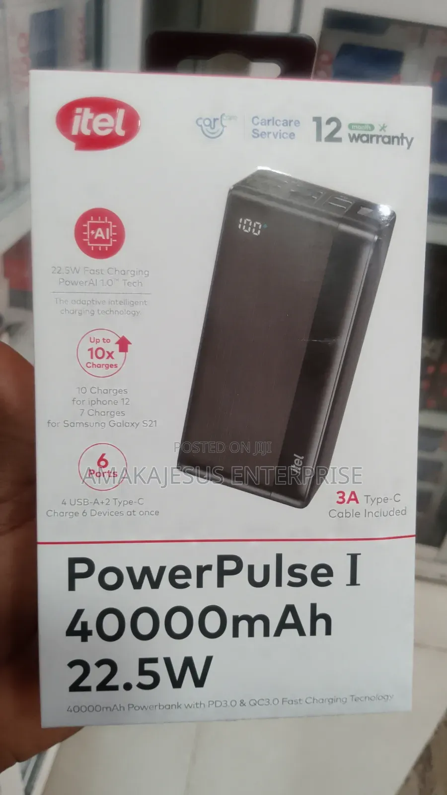 Itel 40000mah 22.5w Fast Charging Type-C Output Powerbank