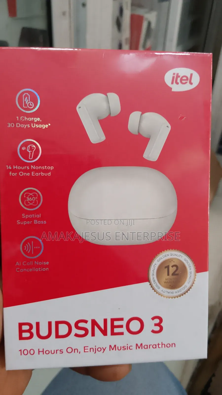 Itel TWS Budsneo 3 Earbuds Earpods Buds Neo 3 100hours Enc Black