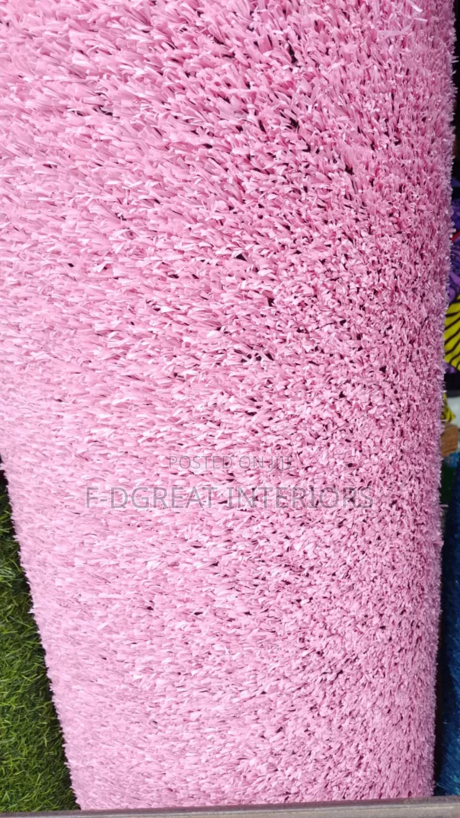 15mm Texture Pink Color Nice Carpet Grass Available