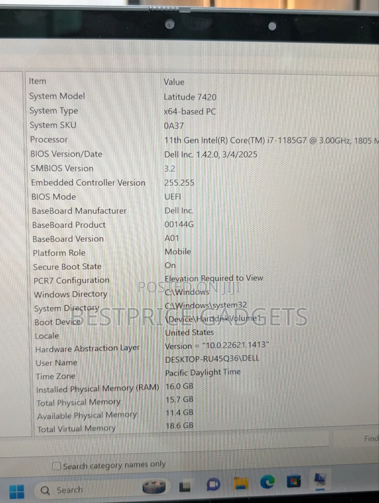 Laptop Dell Latitude 7420 16GB Intel Core I7 SSD 512GB