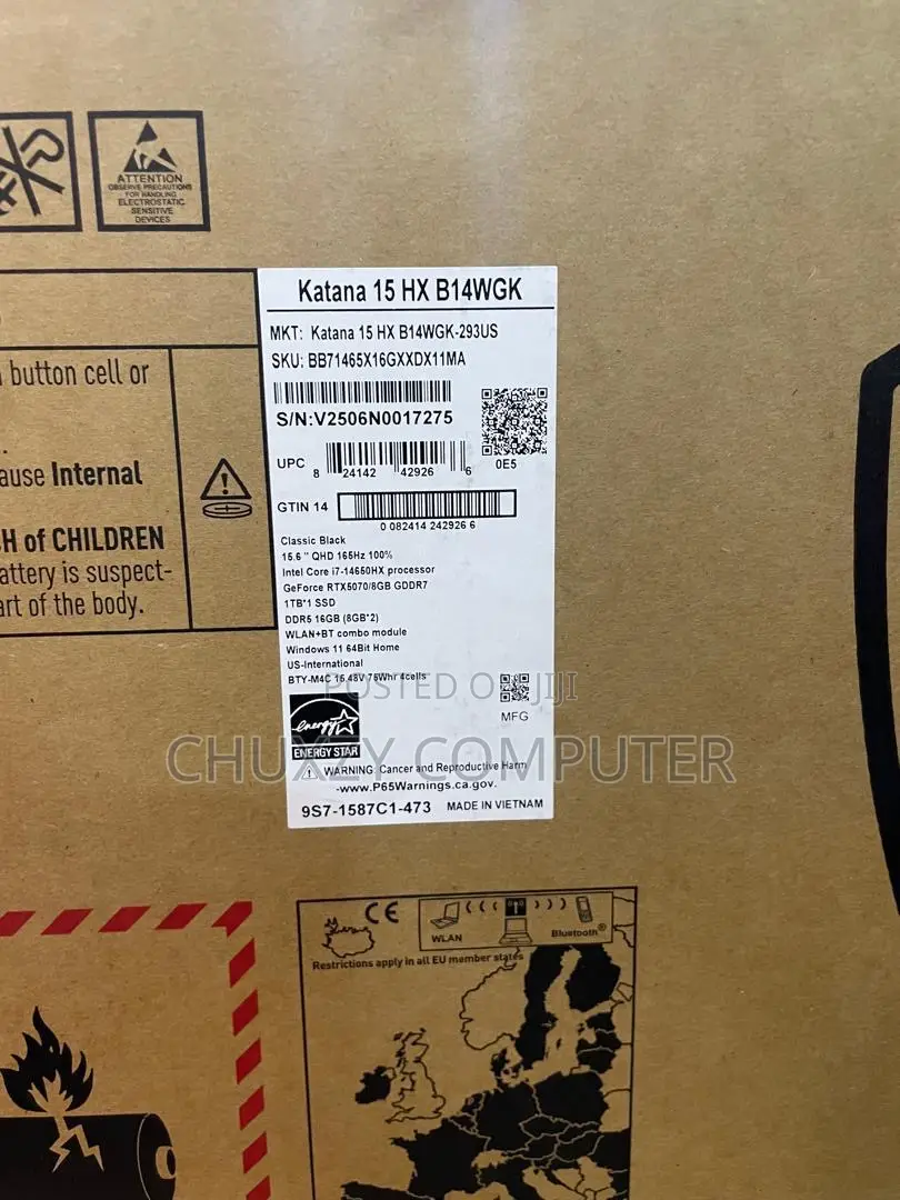 New Laptop MSI Katana 15 16GB Intel Core i7 SSD 1T