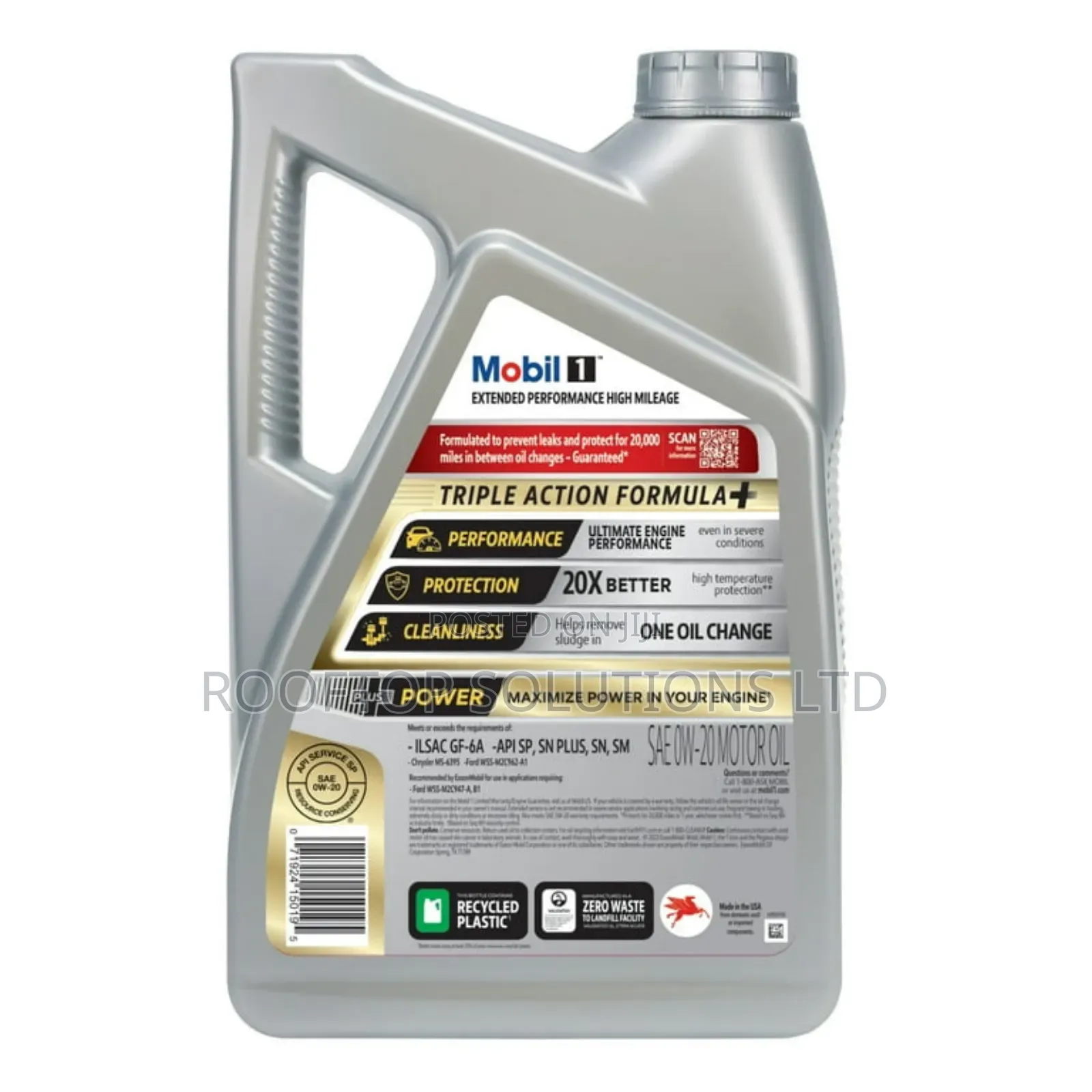 Mobil 1 Extended Performance High Mileage Full Synthetic 0w-20, 5 QTZ