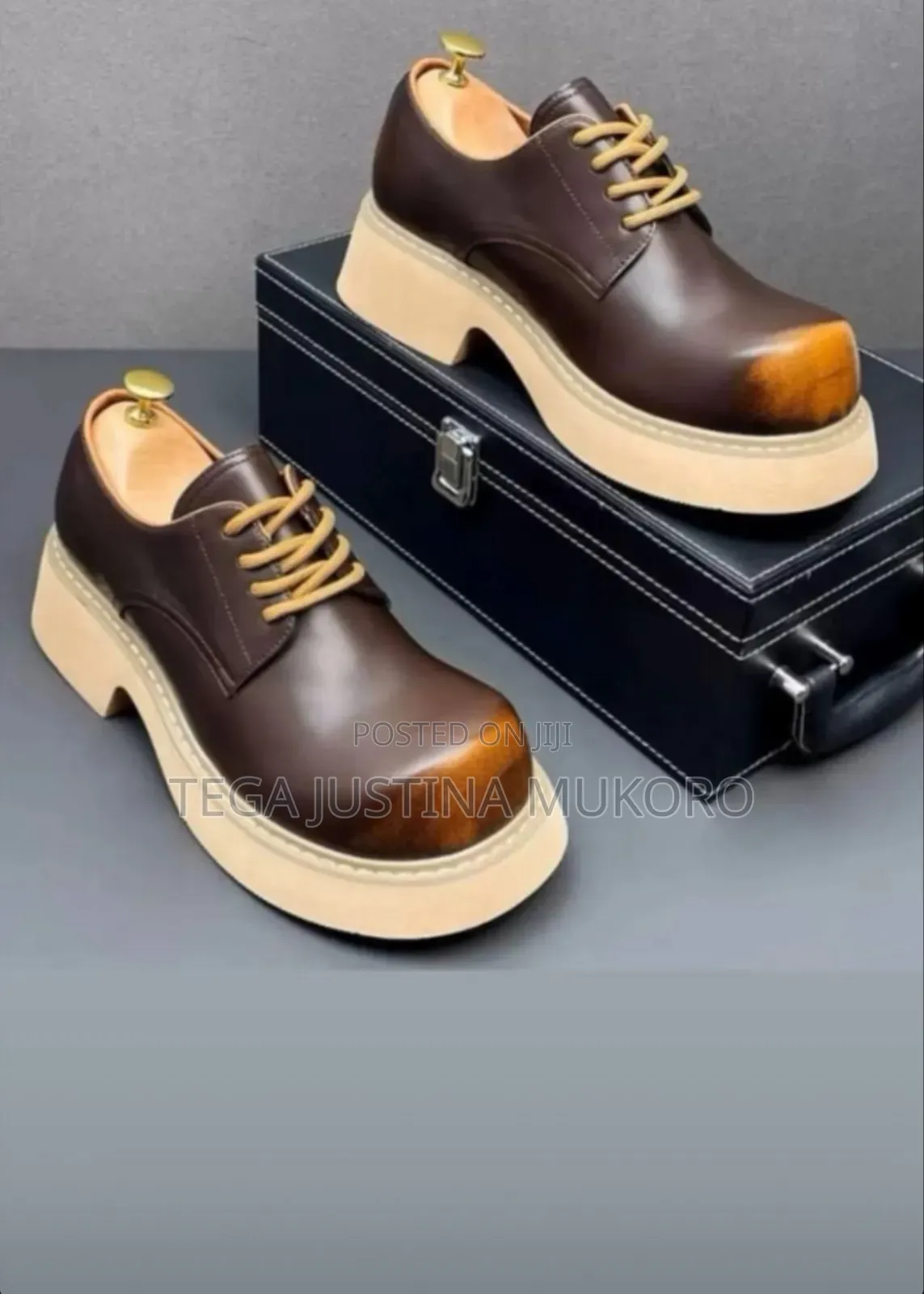 High Quality Men's Lace Up High Sole Shoe