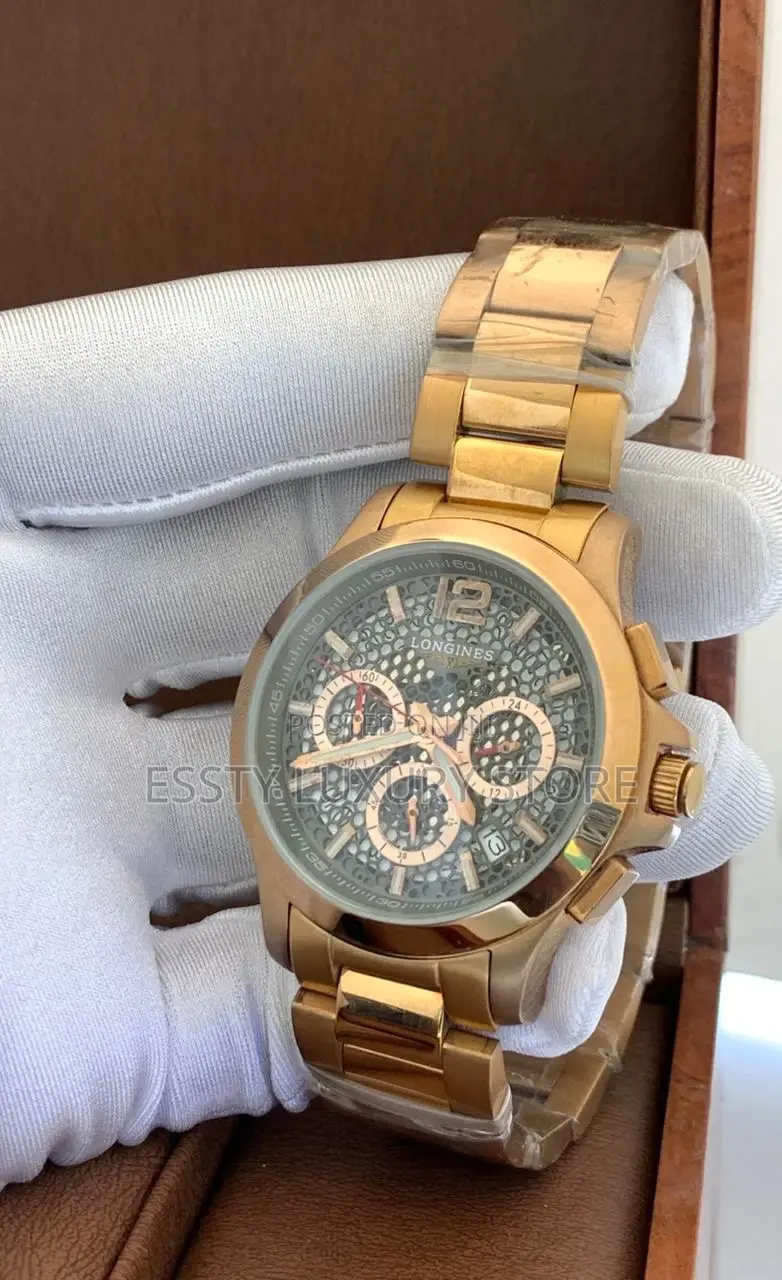 Automatic Engine Longines Chronograph Chain Wrist Watch