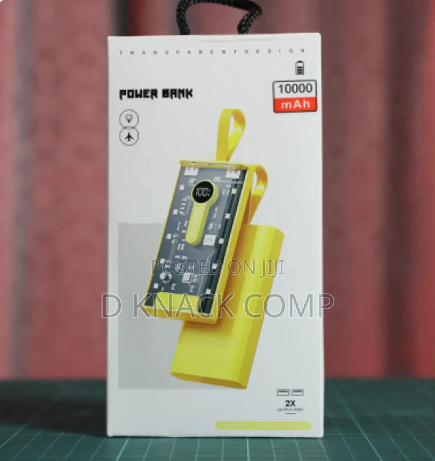 10000mah Transparent Power Bank Portable Fast Charging
