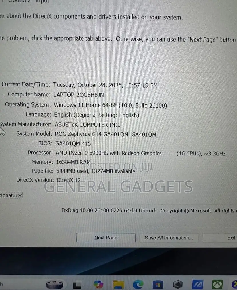 Laptop Asus ROG Zephyrus G14 16GB AMD Ryzen 9 SSD 1T