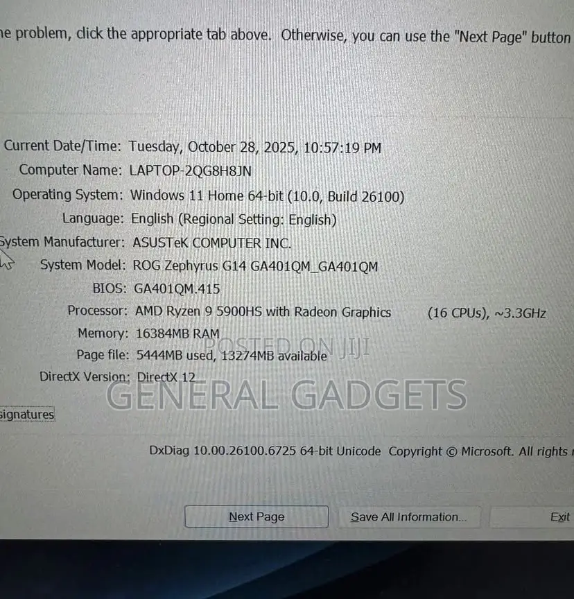 Laptop Asus ROG Zephyrus G14 16GB AMD Ryzen 9 SSD 1T