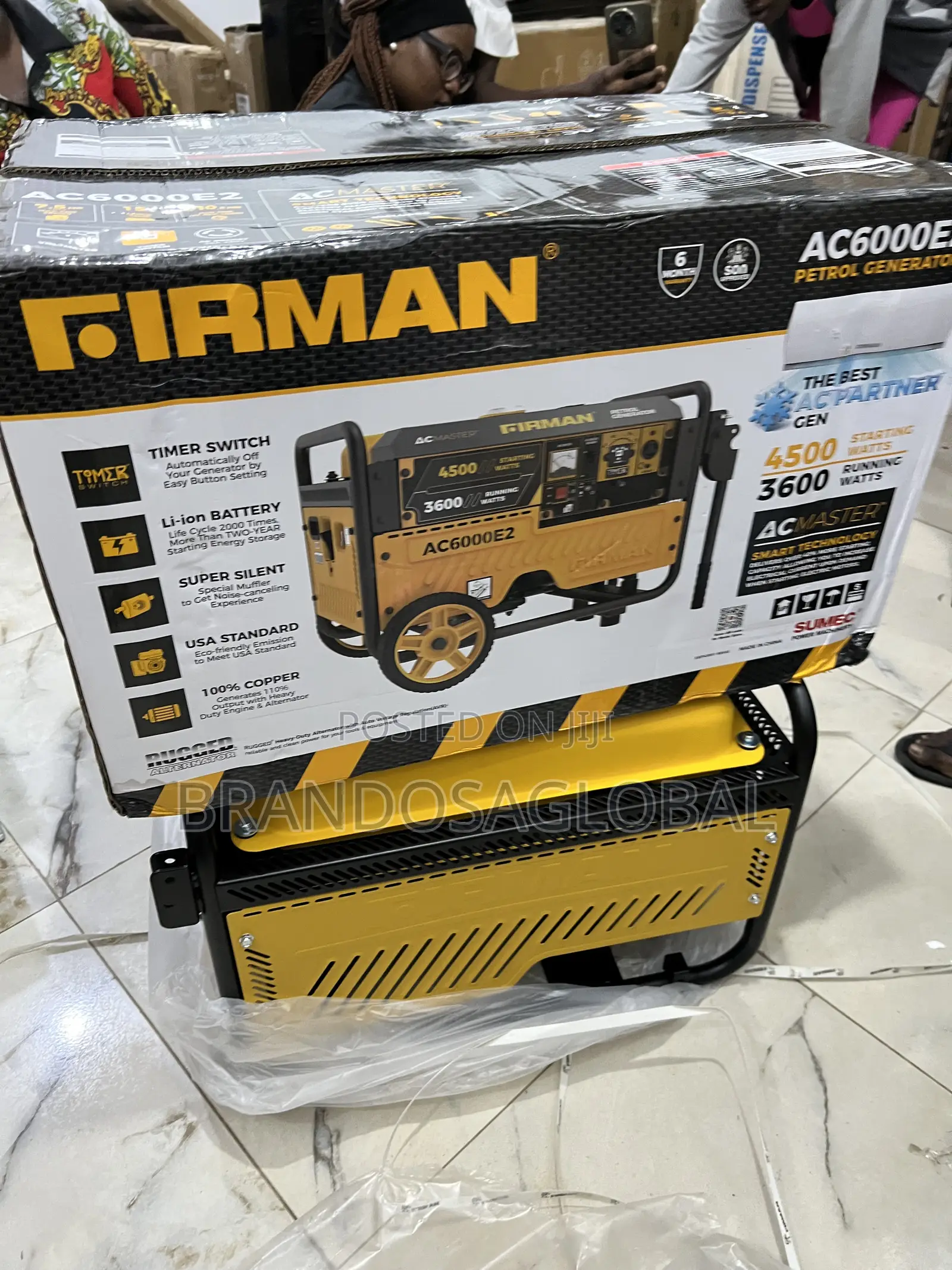 Firman 3.5kva Ac6000e2 Generator With Switch Start – Low Noise Engine