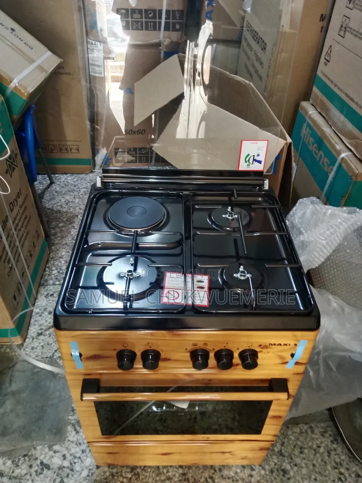 Maxi Standing Gas Cooker Wood 60x60 3by1
