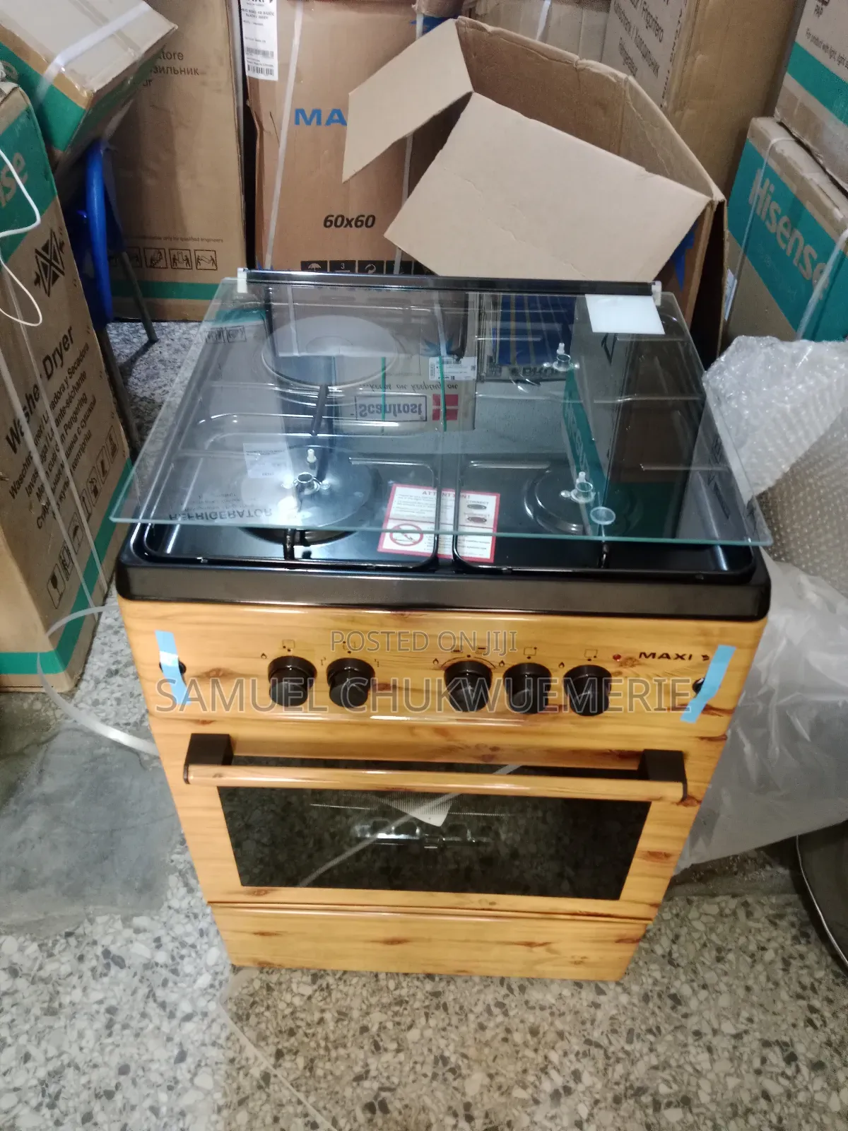 Maxi Standing Gas Cooker Wood 60x60 3by1