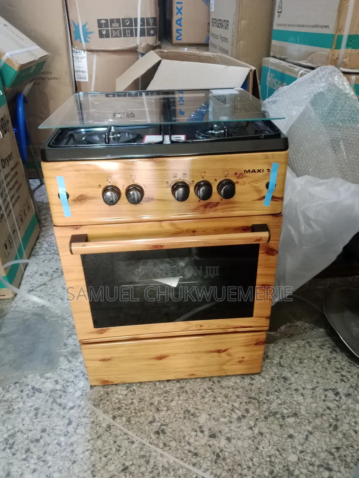 Maxi Standing Gas Cooker Wood 60x60 3by1