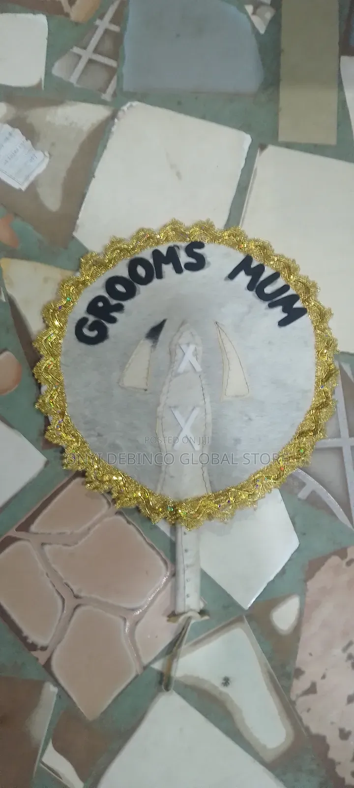 Igbo Woman Chieftaincy Animal Skin Hand Fan for Traditional Wedding