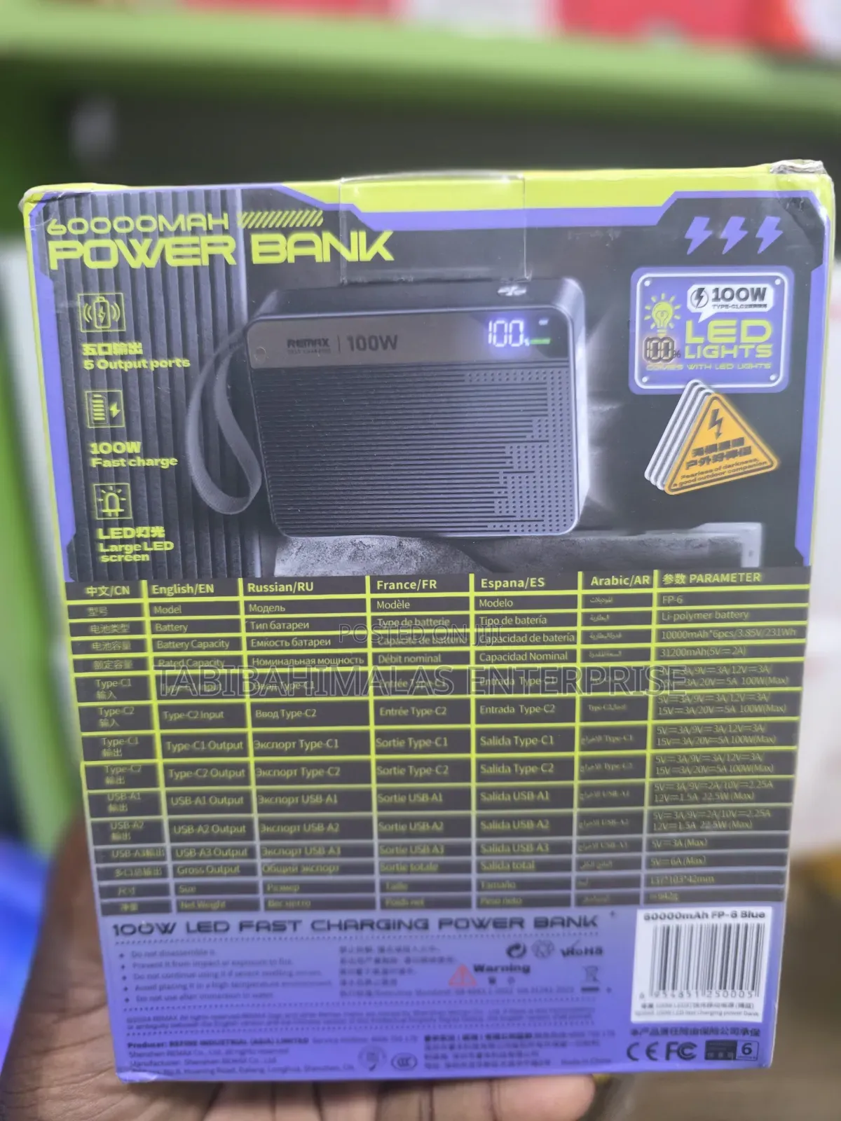Remax 60,000mah 100watt  Fp6 Laptop Powerbank