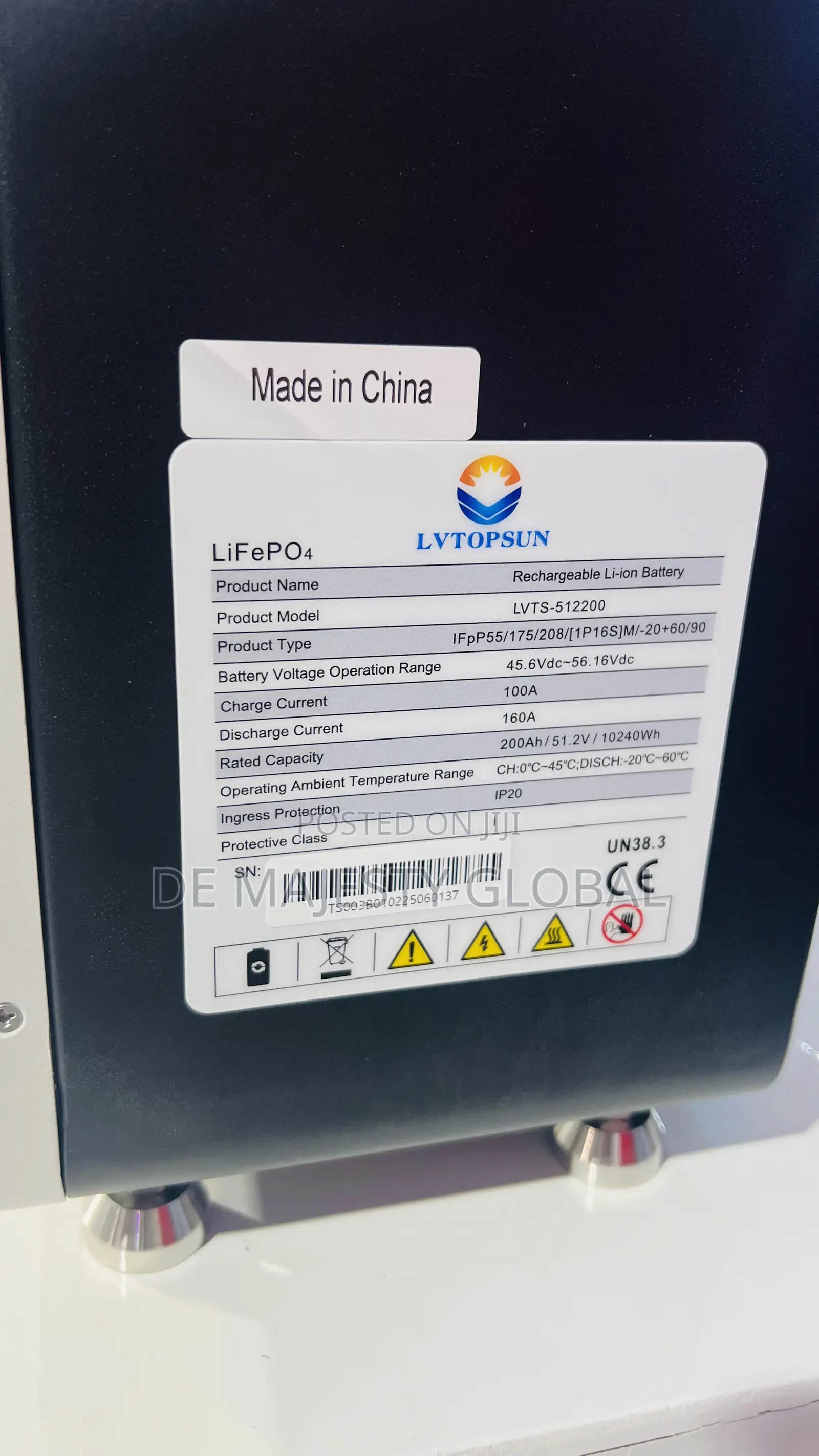 10.24kwh 51.2v Lvtopsun Lithium Battery