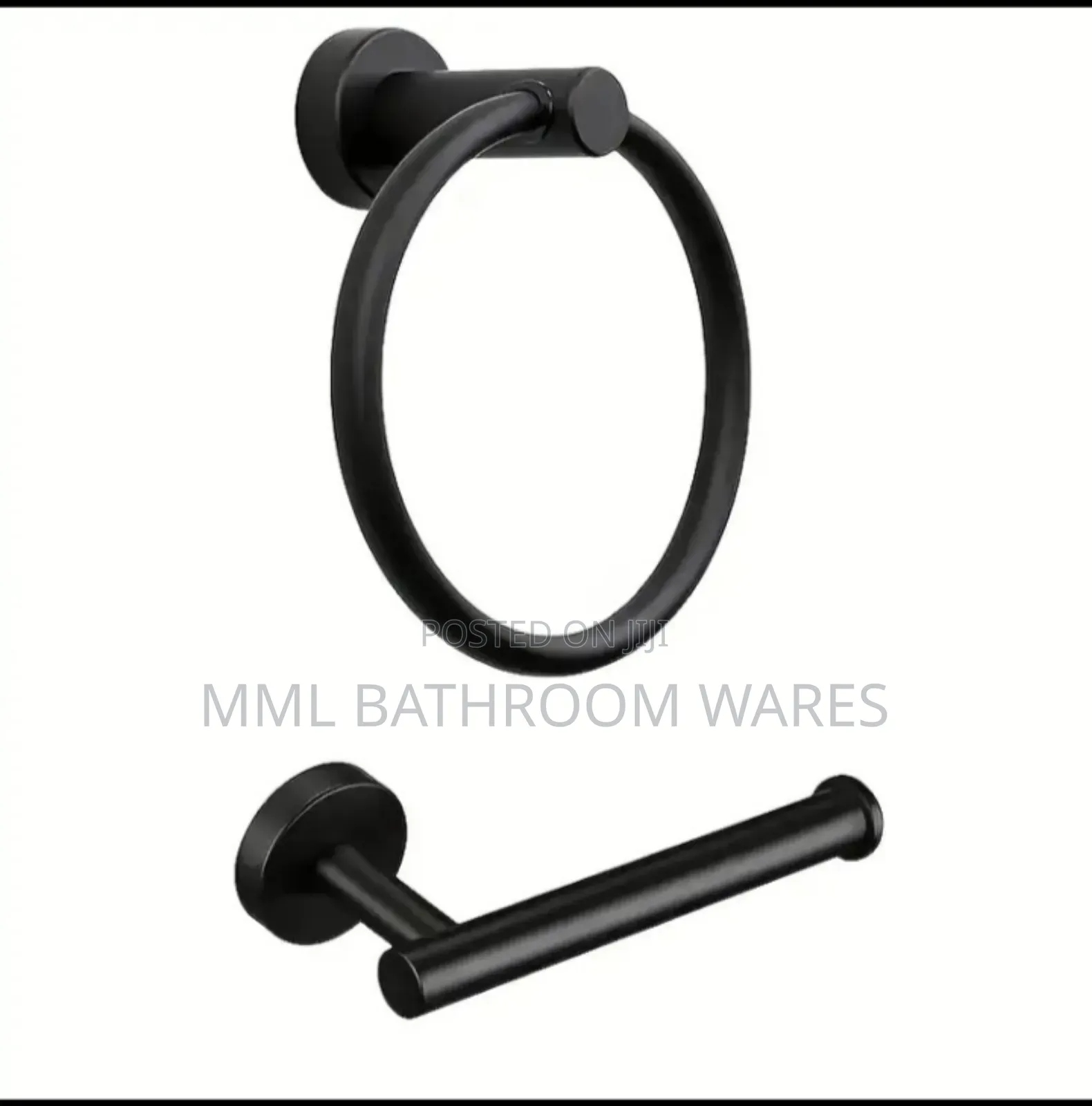 Modern Stainless Steel Towel Ring and Toilet Roll Holder Combo