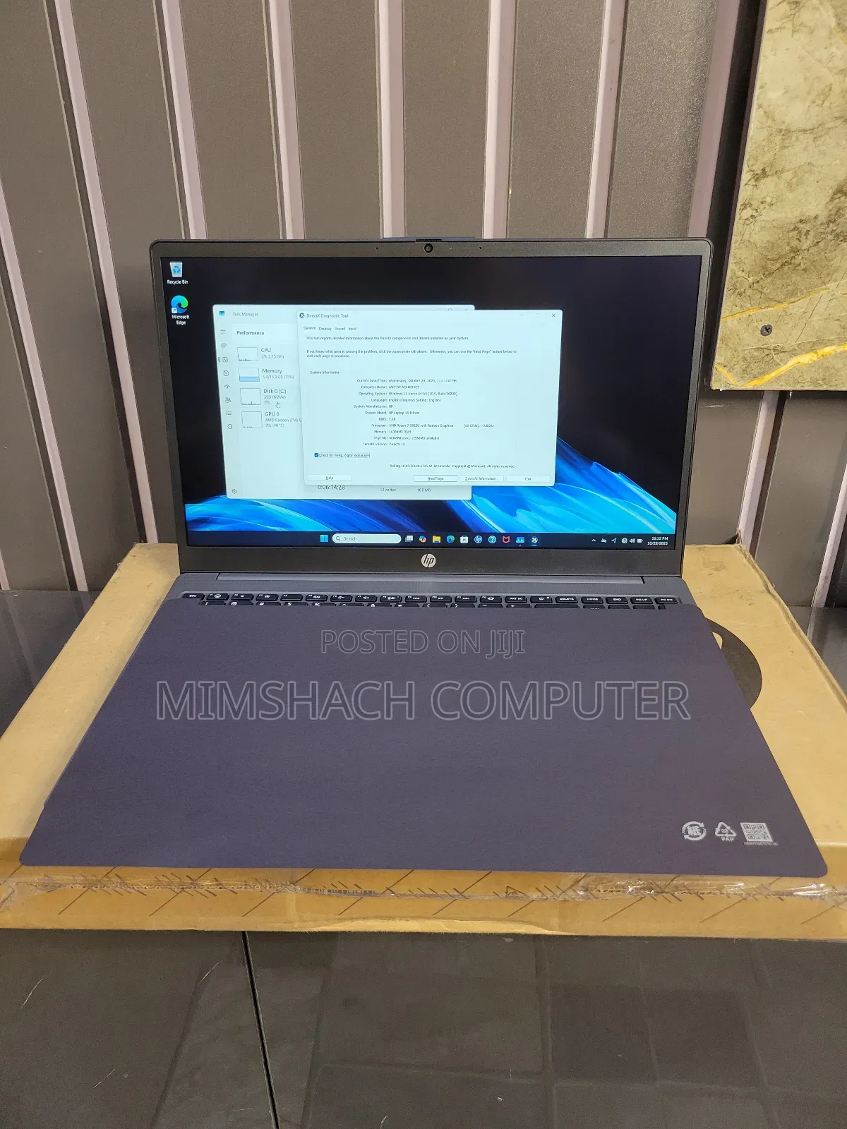 New Laptop HP 15 16GB AMD Ryzen 7 SSD 512GB