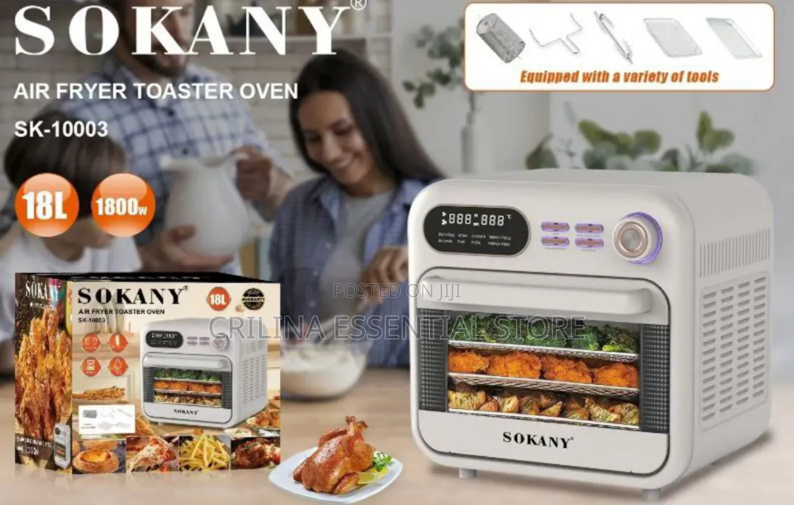 18 Litres Sokany Air Fryer/Toaster Oven