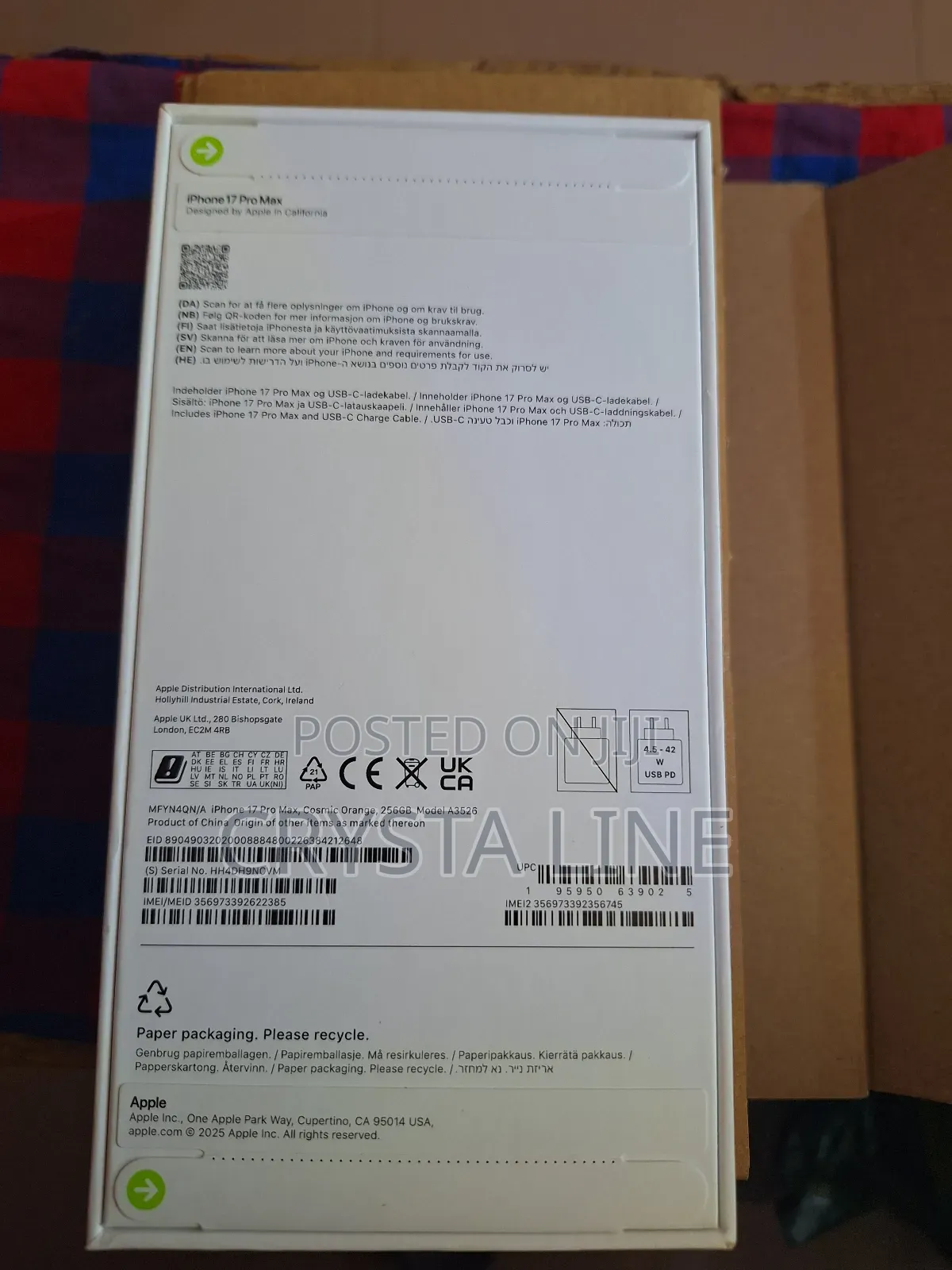 New Apple iPhone 17 Pro Max 256 GB Orange