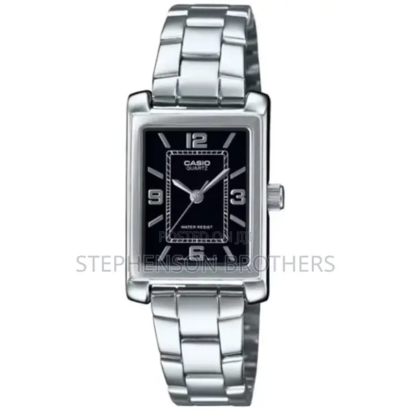 Ltp1234dd-1adf Casio Ladies Analogue Black Dial Watch
