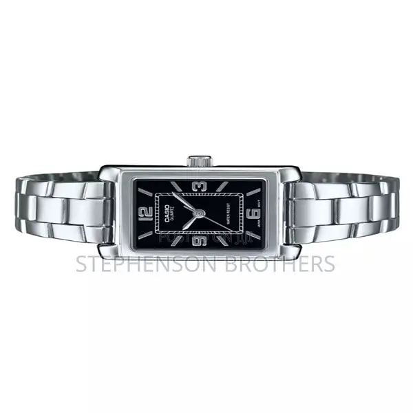 Ltp1234dd-1adf Casio Ladies Analogue Black Dial Watch