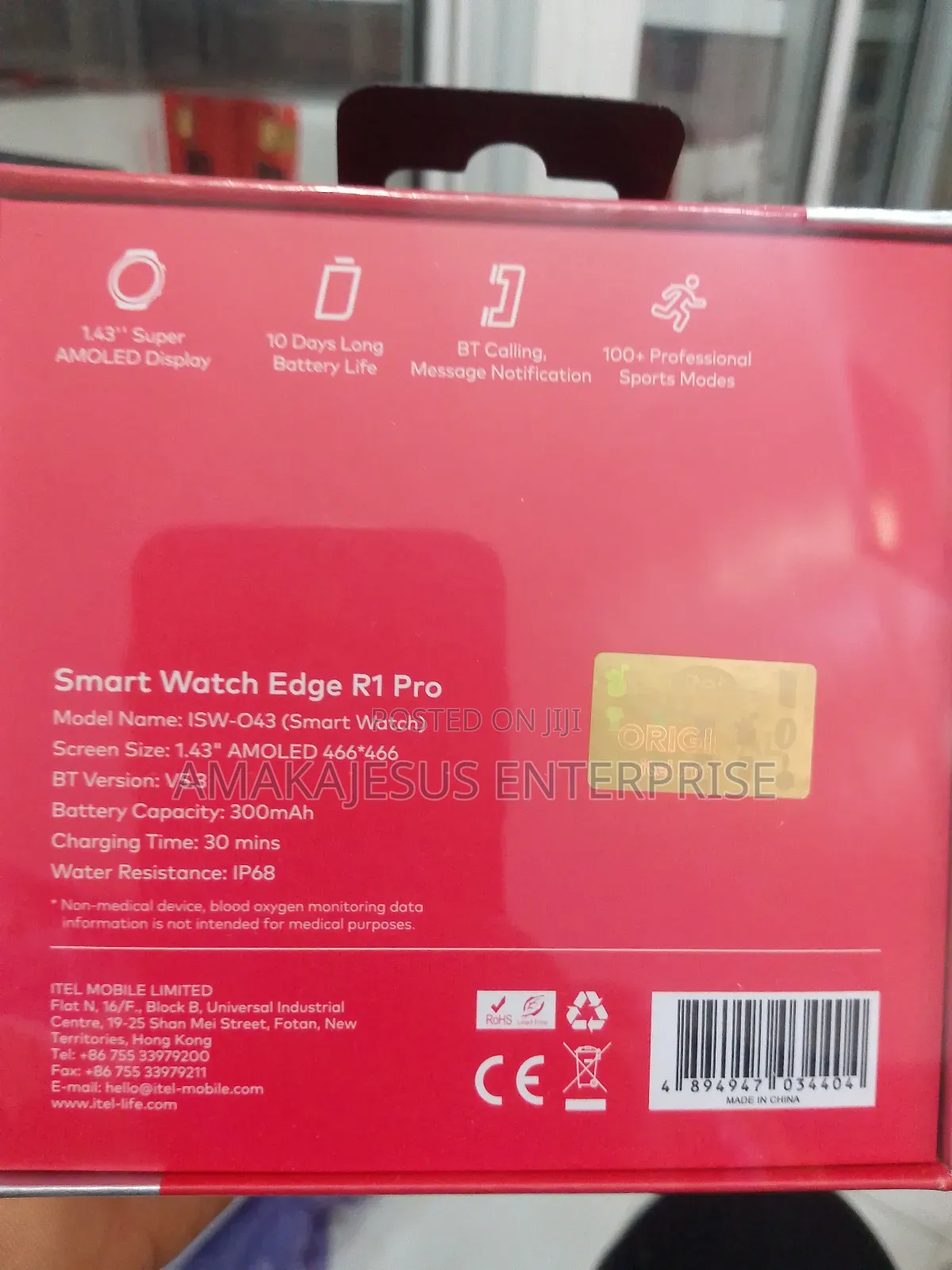Itel Edge R1 Pro Smartwatch Isw-043 – Amoled, Bluetooth Calling,