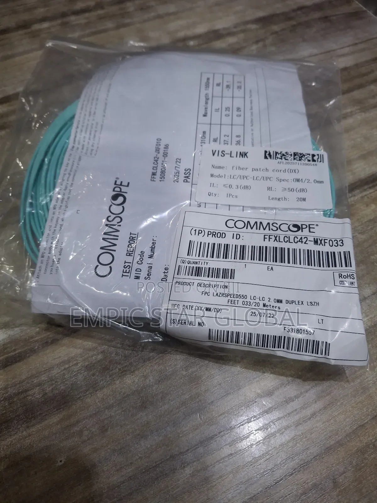 Om4 Fiber Patch Cord Lc-Lc Commscope 20m