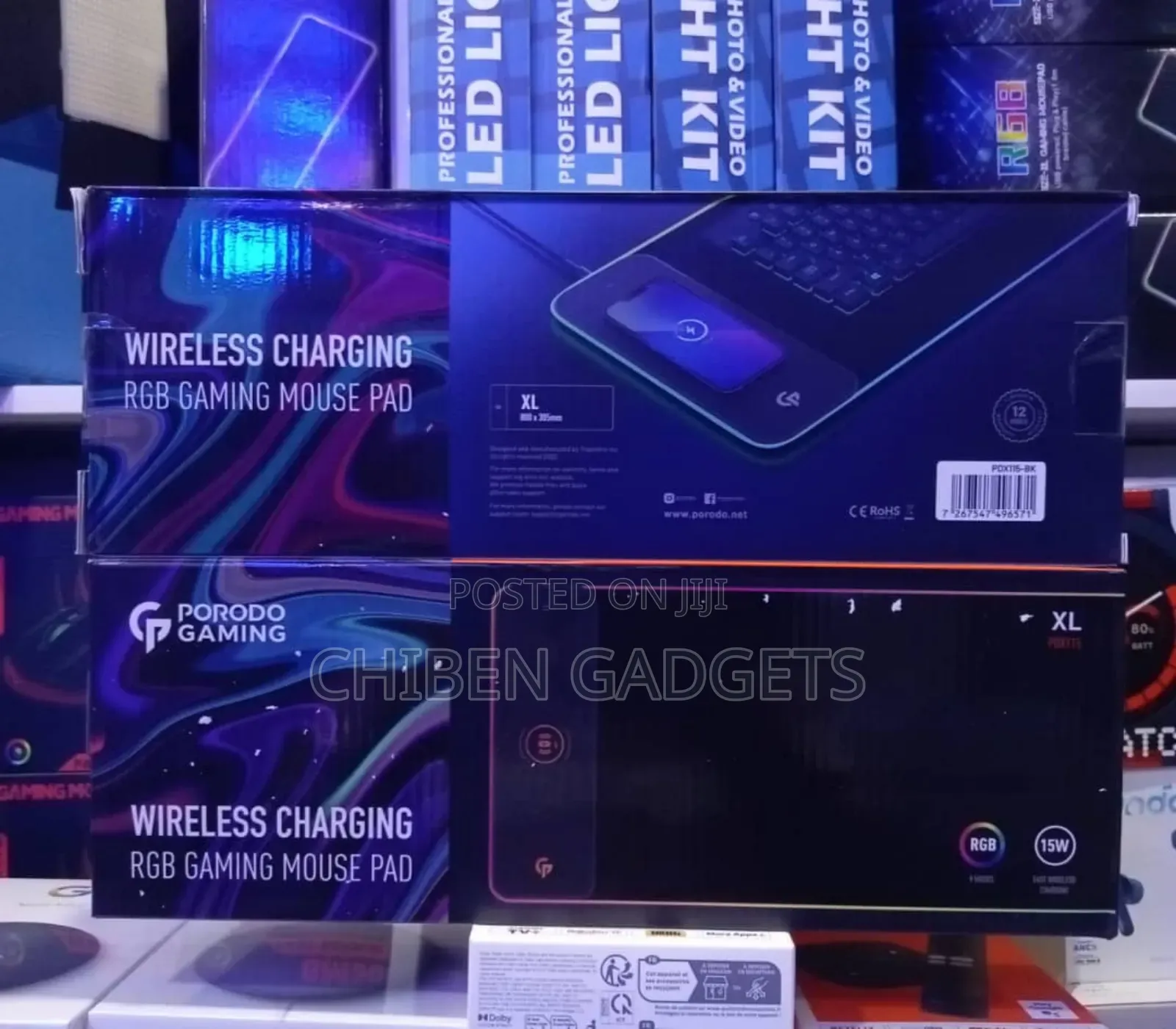 Porodo Gaming RGB Gaming Mouse Pad With 15w Fast Wireless Charger