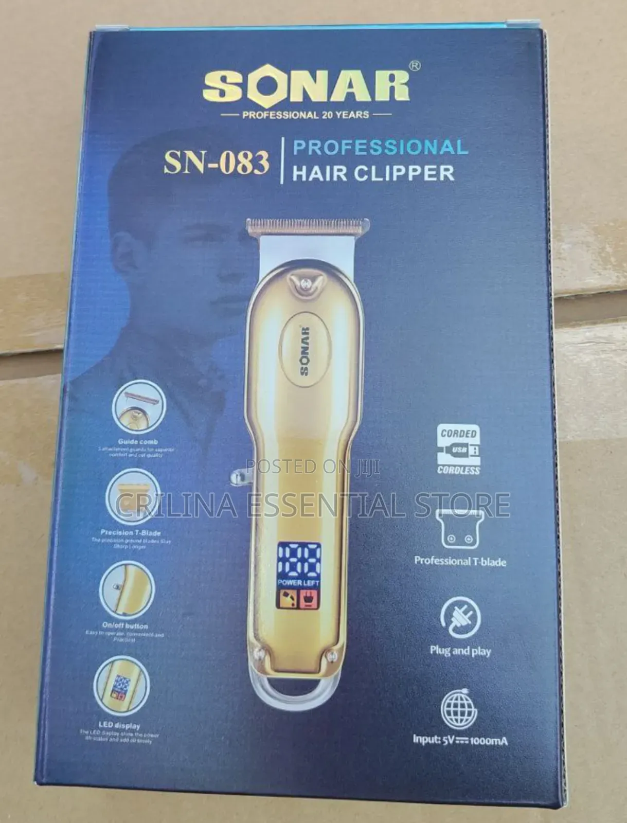 Sonar Rechargeable Hair Clipper Cordless With LCD Display