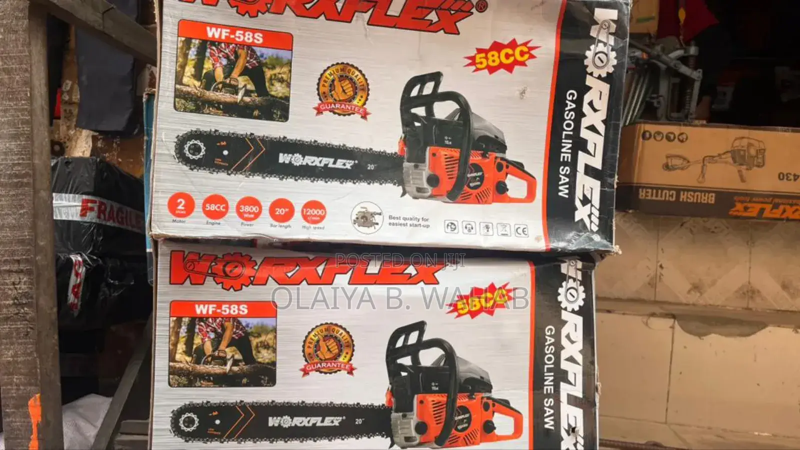 Worxflex Gasoline Chainsaw 58cc – Heavy-Duty Cutting Power