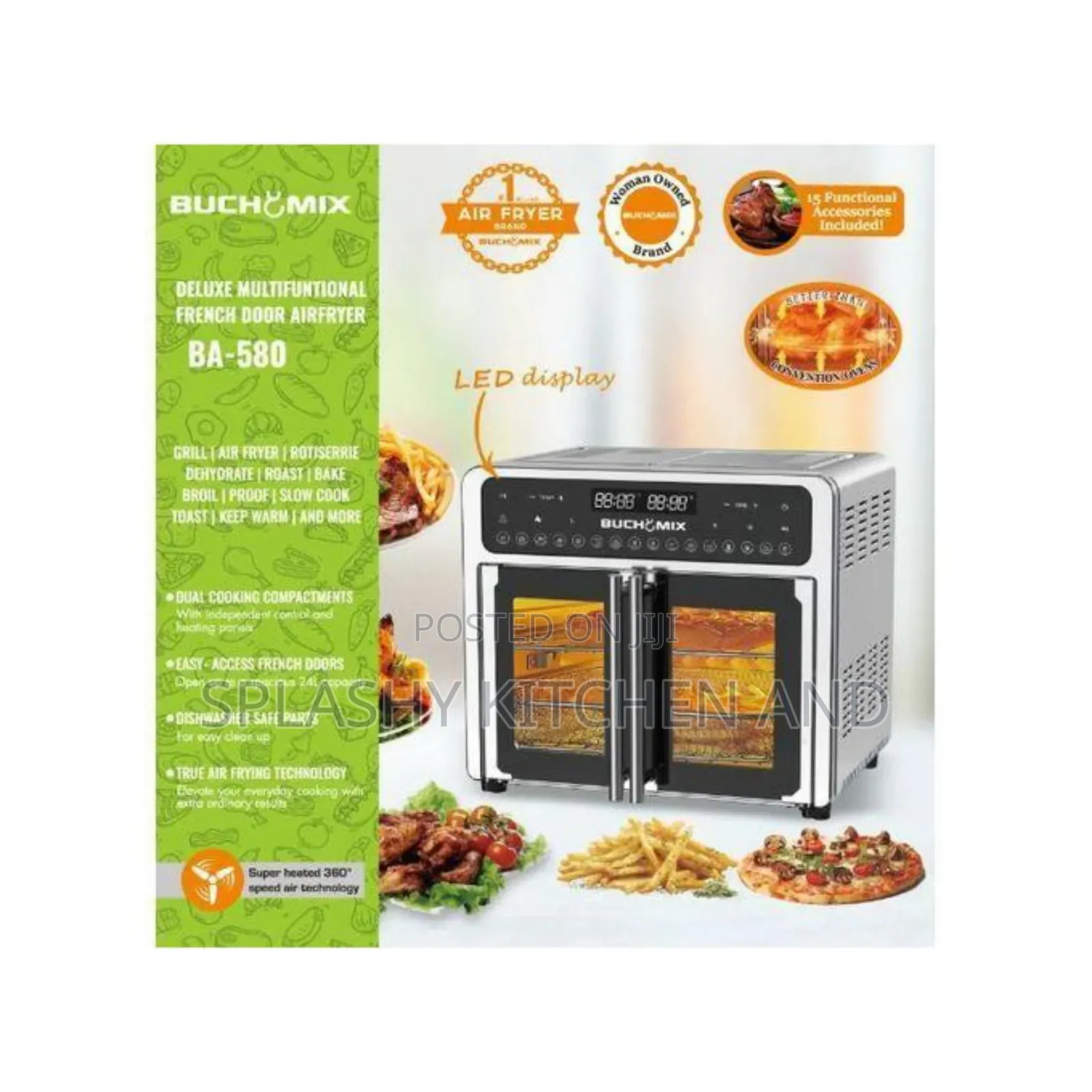24l Buchymix Dual Compartment French Door Air Fryer Oven