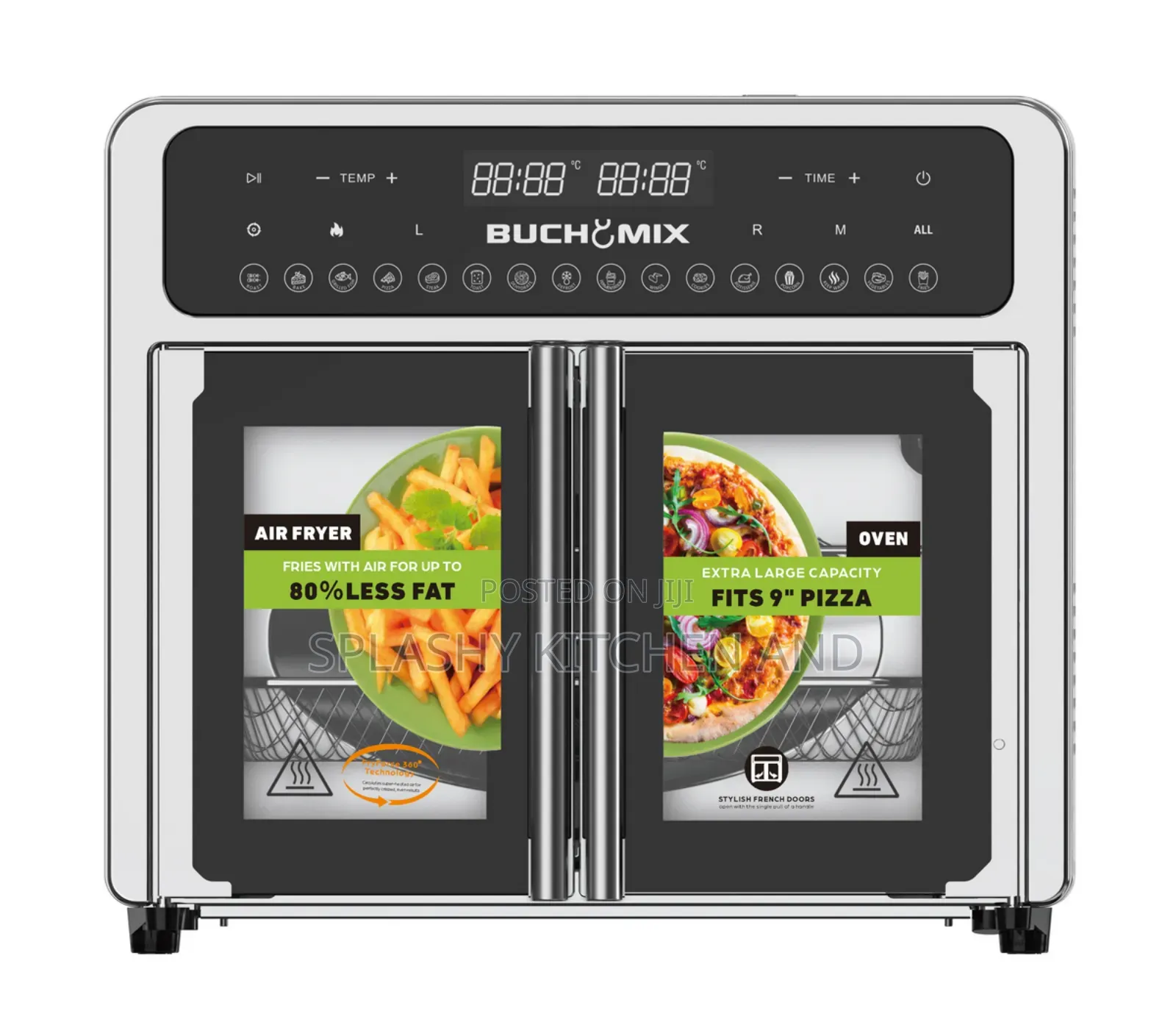 24l Buchymix Dual Compartment French Door Air Fryer Oven