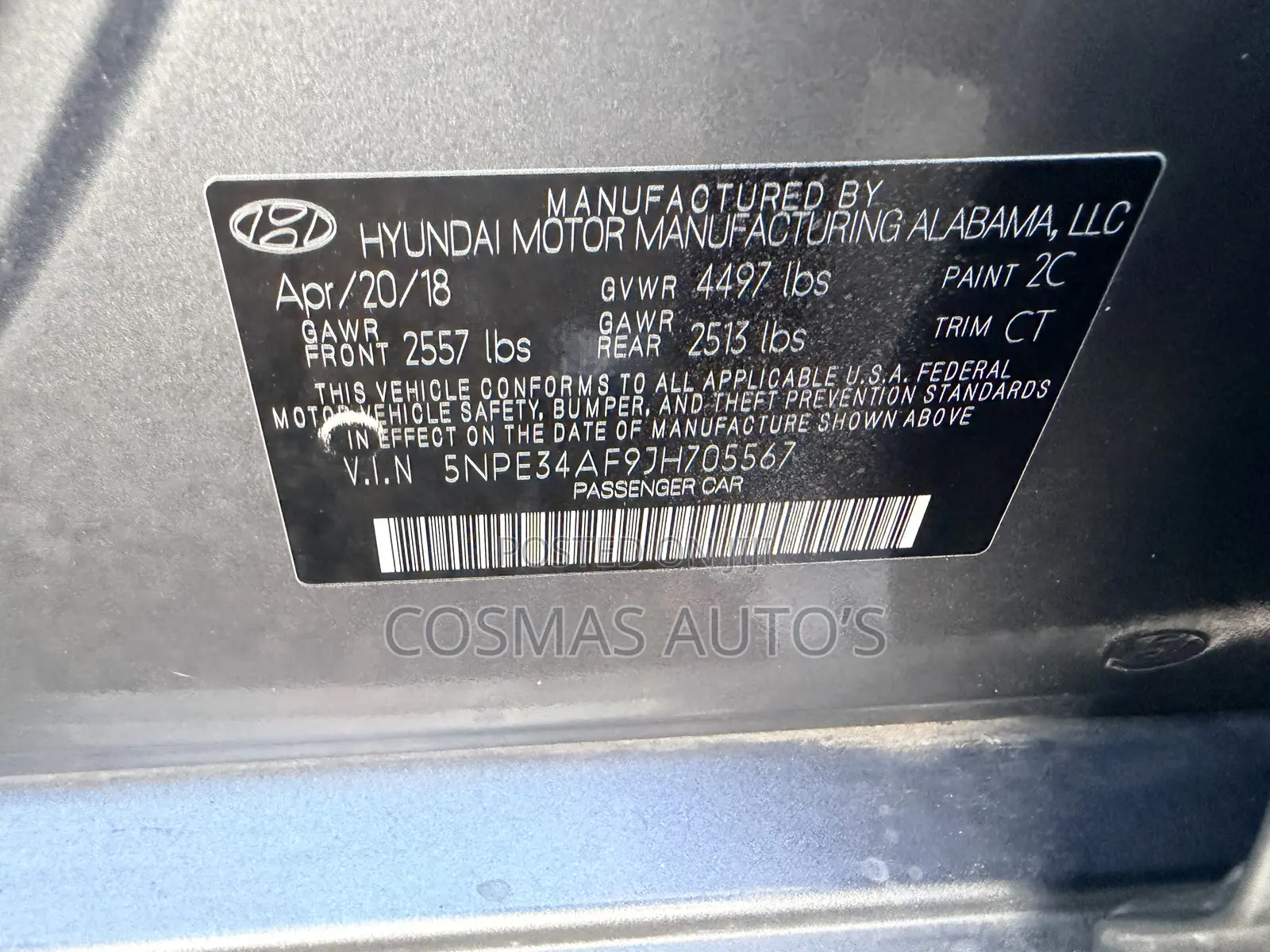 Hyundai Sonata Limited 2019 Gray