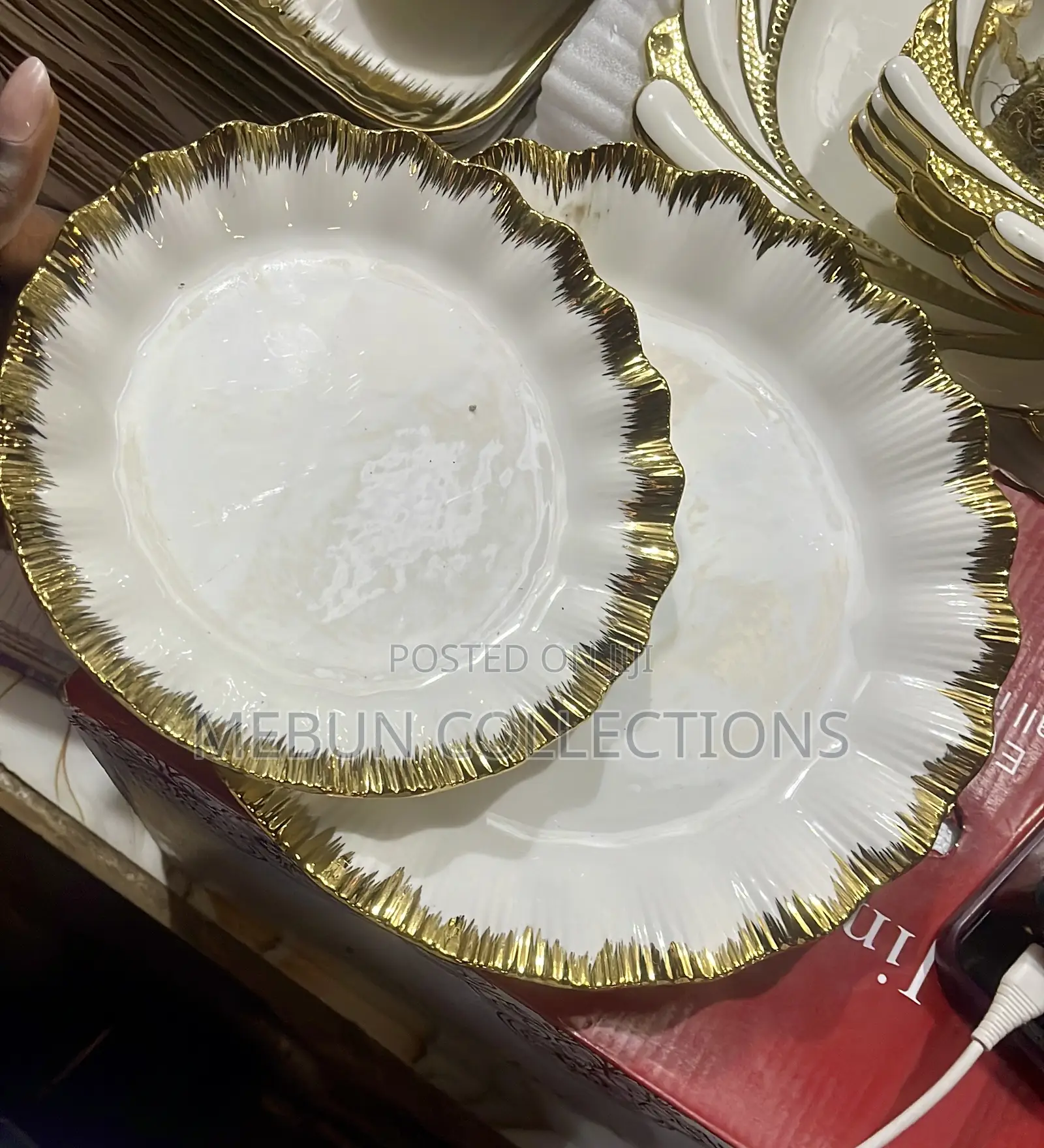 Dinner Plate With Gold Trim 6pcs Plate