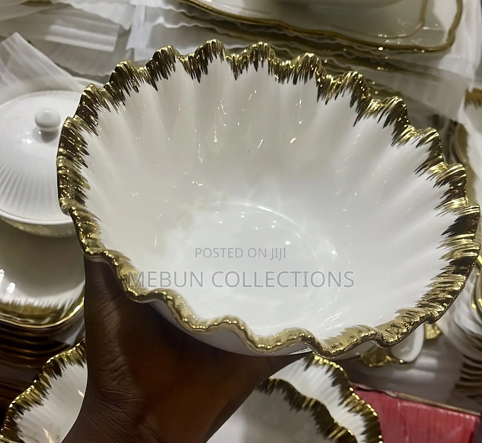 Dinner Plate With Gold Trim 6pcs Plate