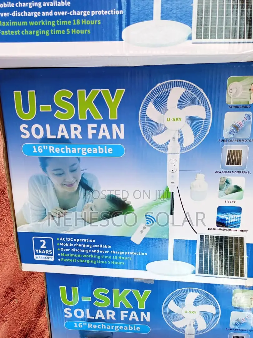 U-Sky 16 Inches Solar Standing Fan
