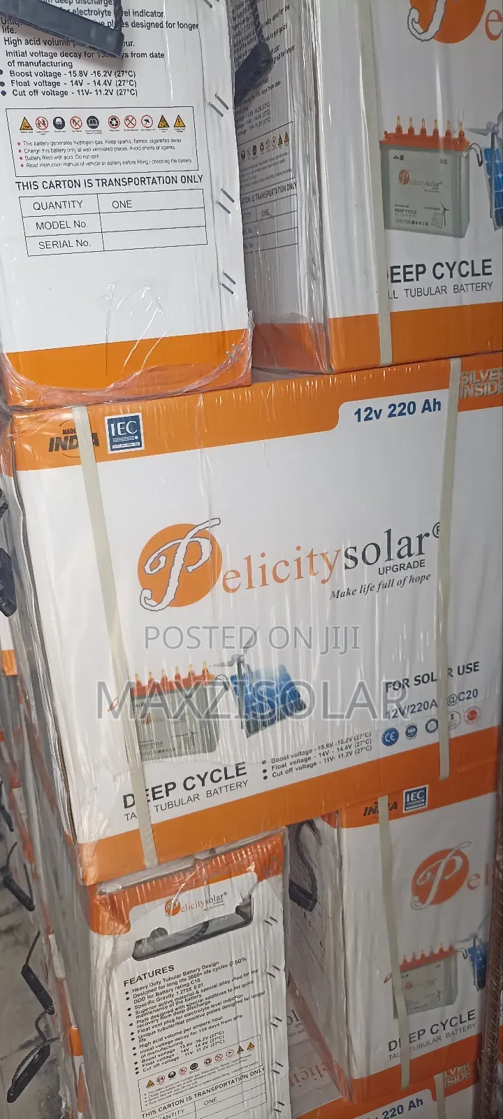 220ah Pelicity Tubular Battery