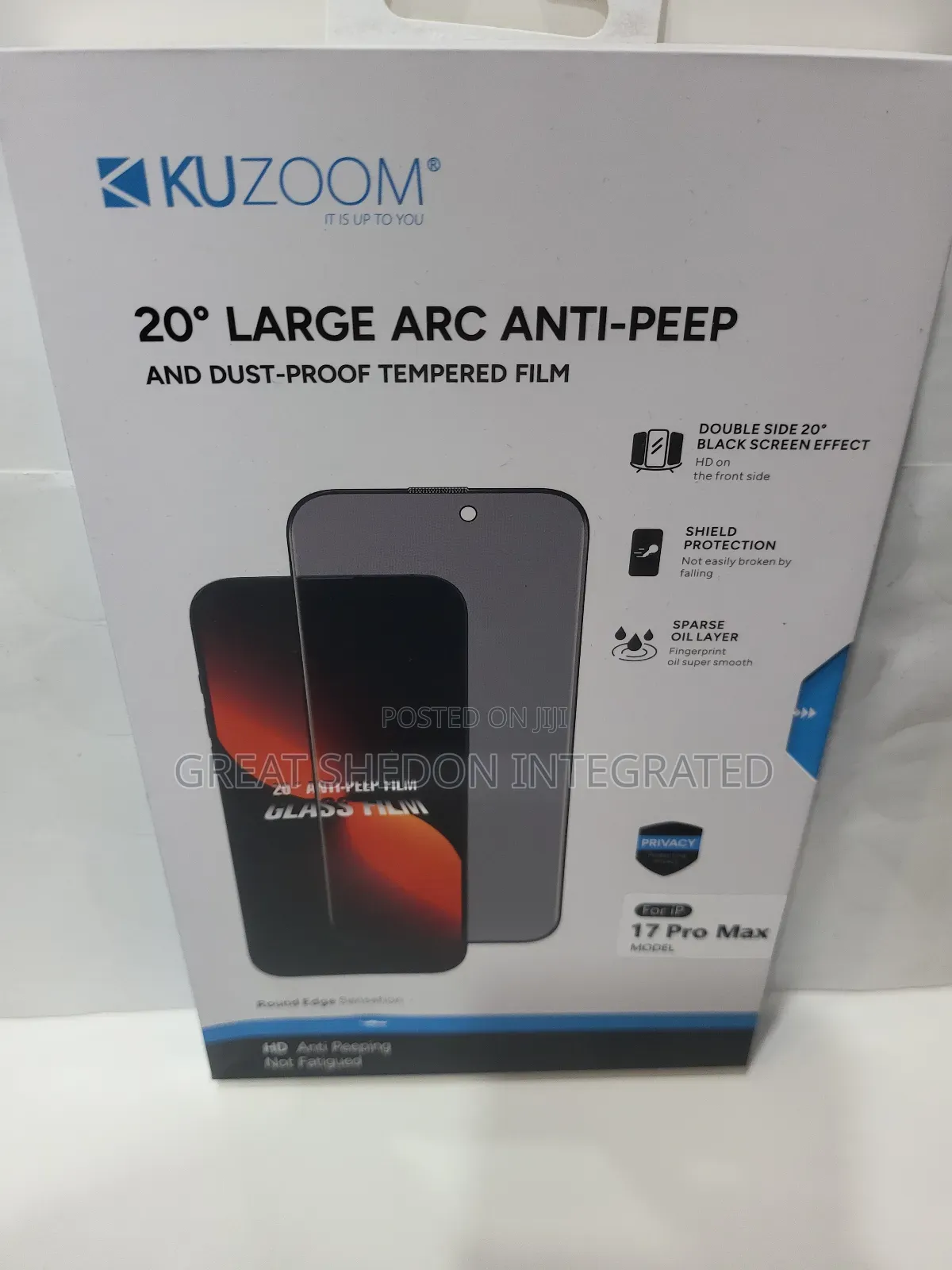 17pro Max Kuzoom Privacy Glass Protector