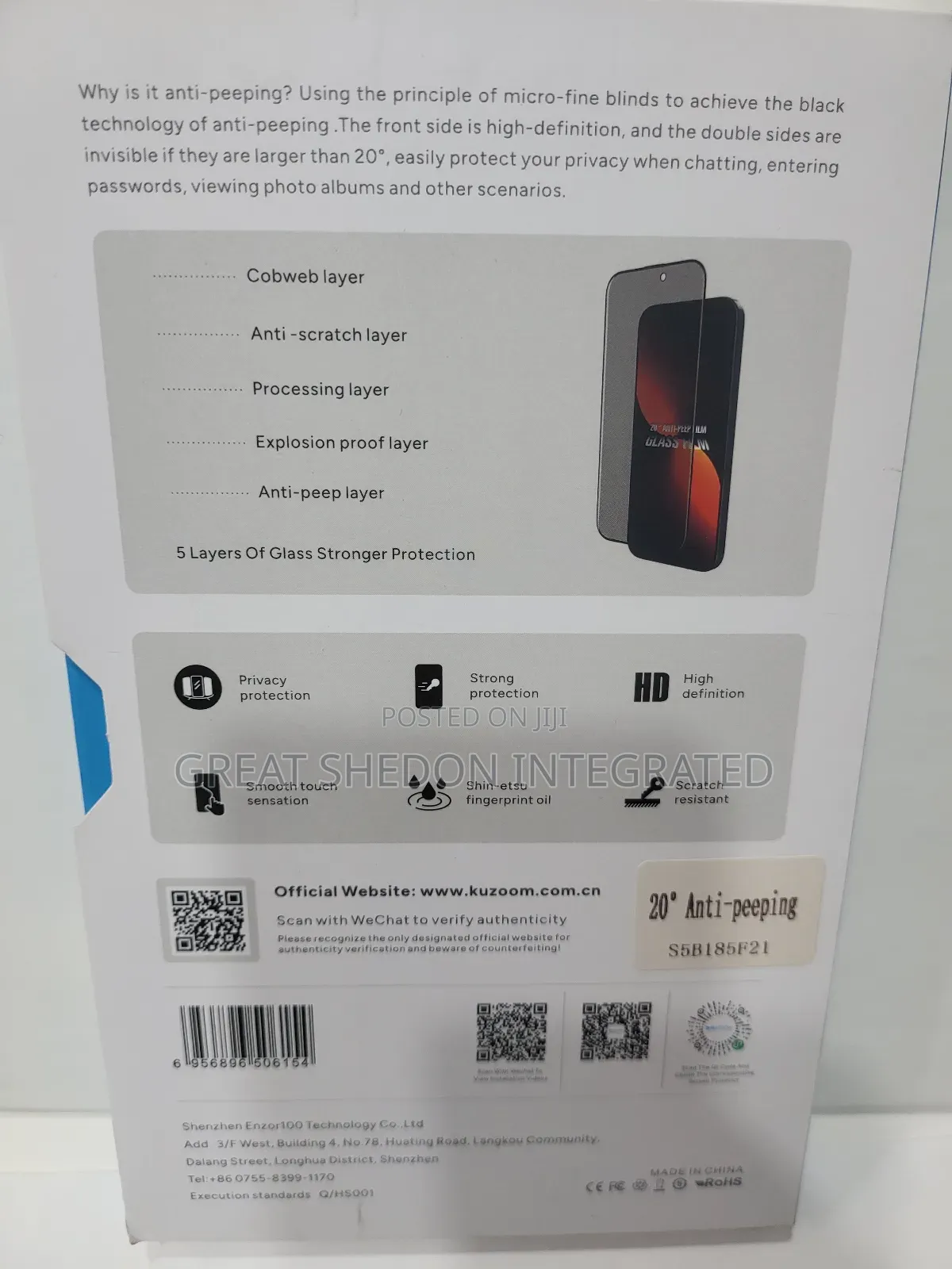 17pro Max Kuzoom Privacy Glass Protector